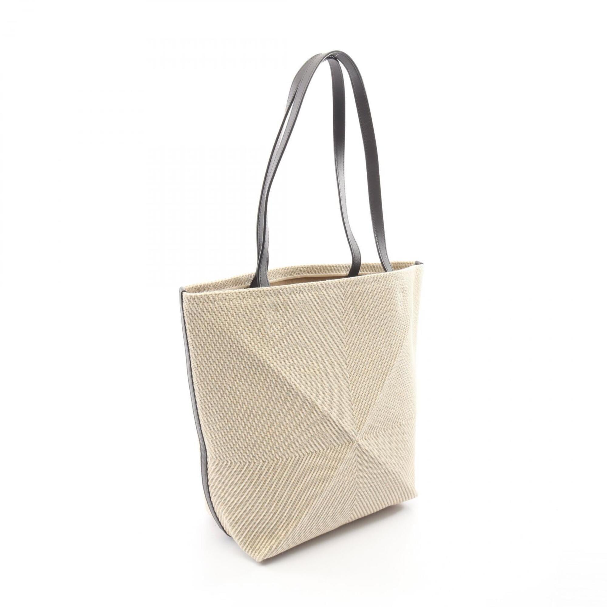 Loewe Brown Ivory Canvas Leather Handbag Tote Bag (Pre-Owned)
