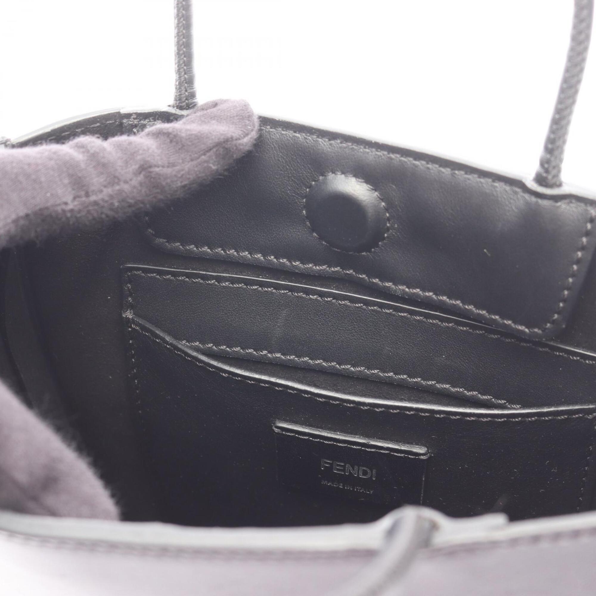 Fendi Black Leather Handbag Shopping Bag (Pre-Owned)
