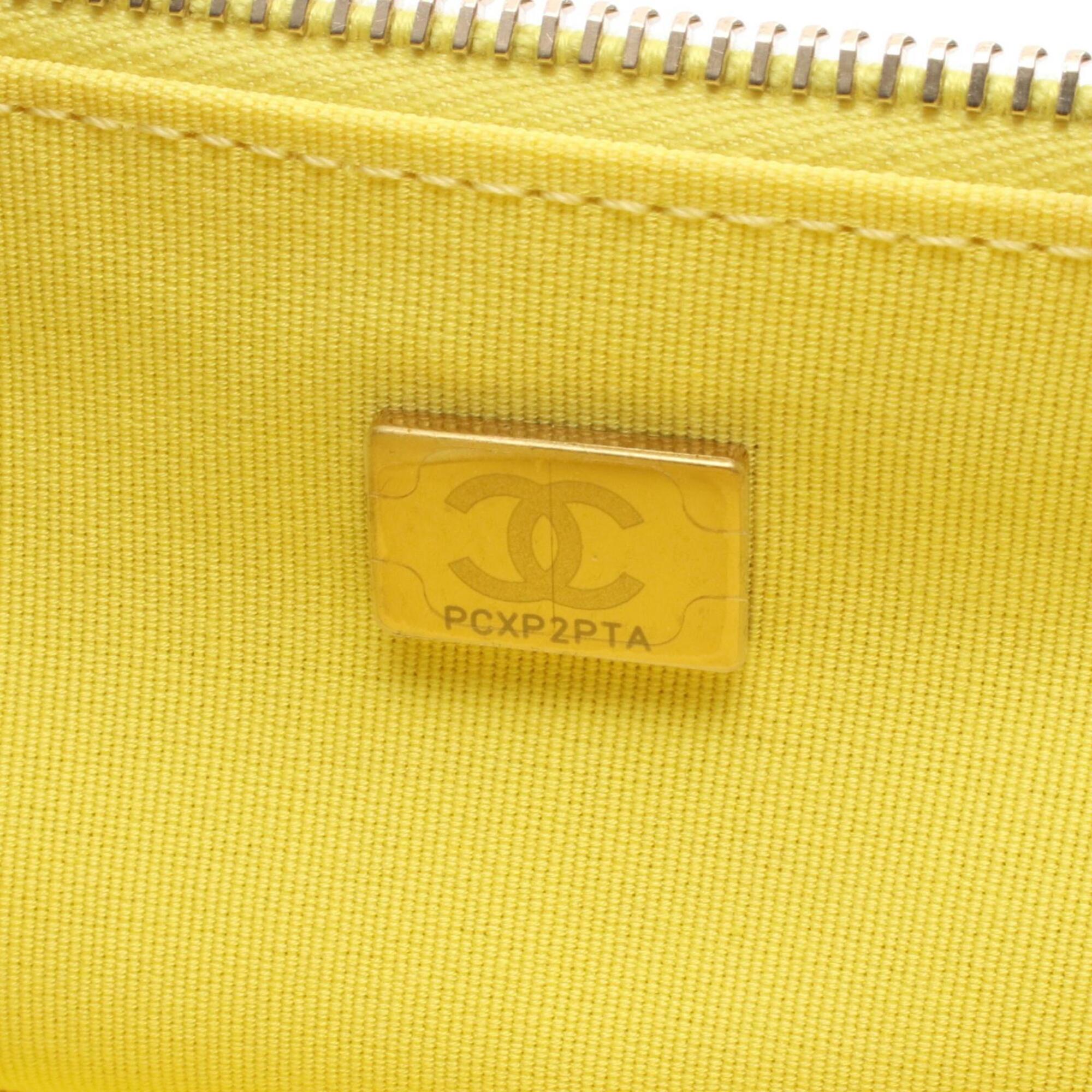 Chanel Yellow Leather Handbag Shoulder Bag (Pre-Owned)