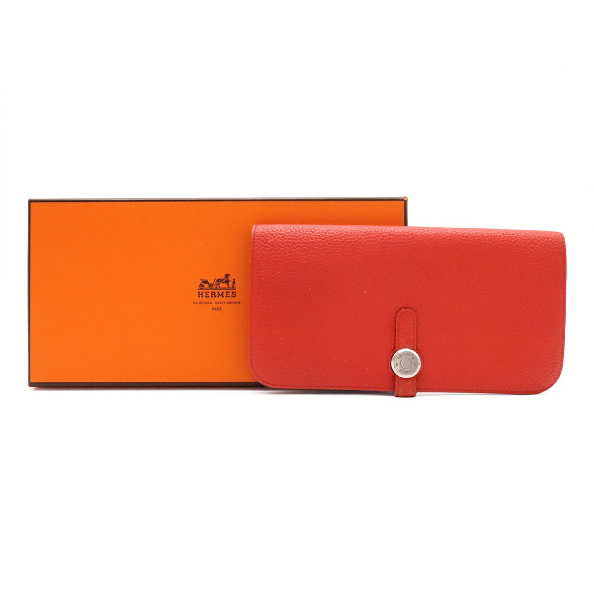 Hermes Togo Leather Long Wallet (Bi-Fold) (Pre-Owned)
