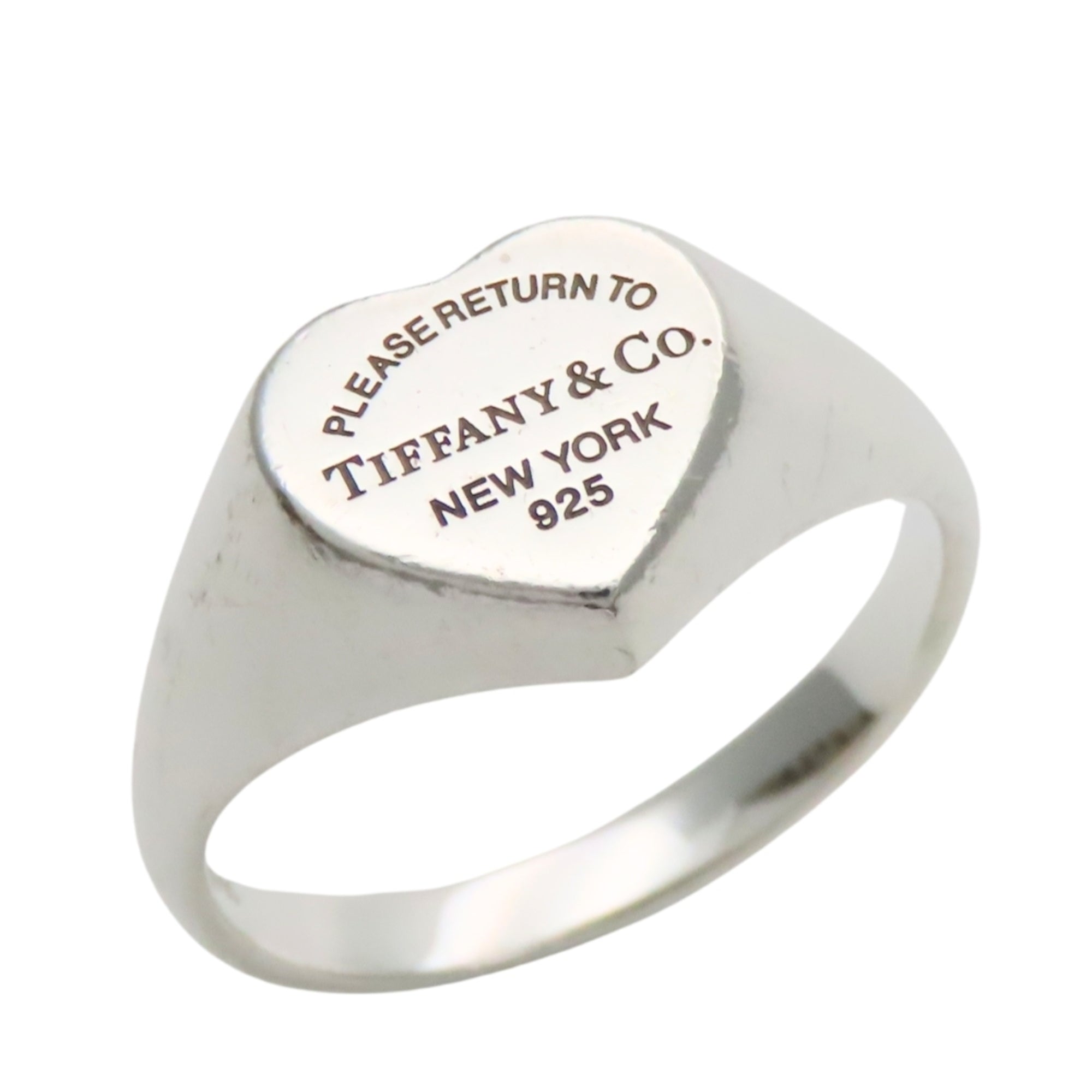 Tiffany Heart Silver Silver 925 Band Ring (Pre-Owned)