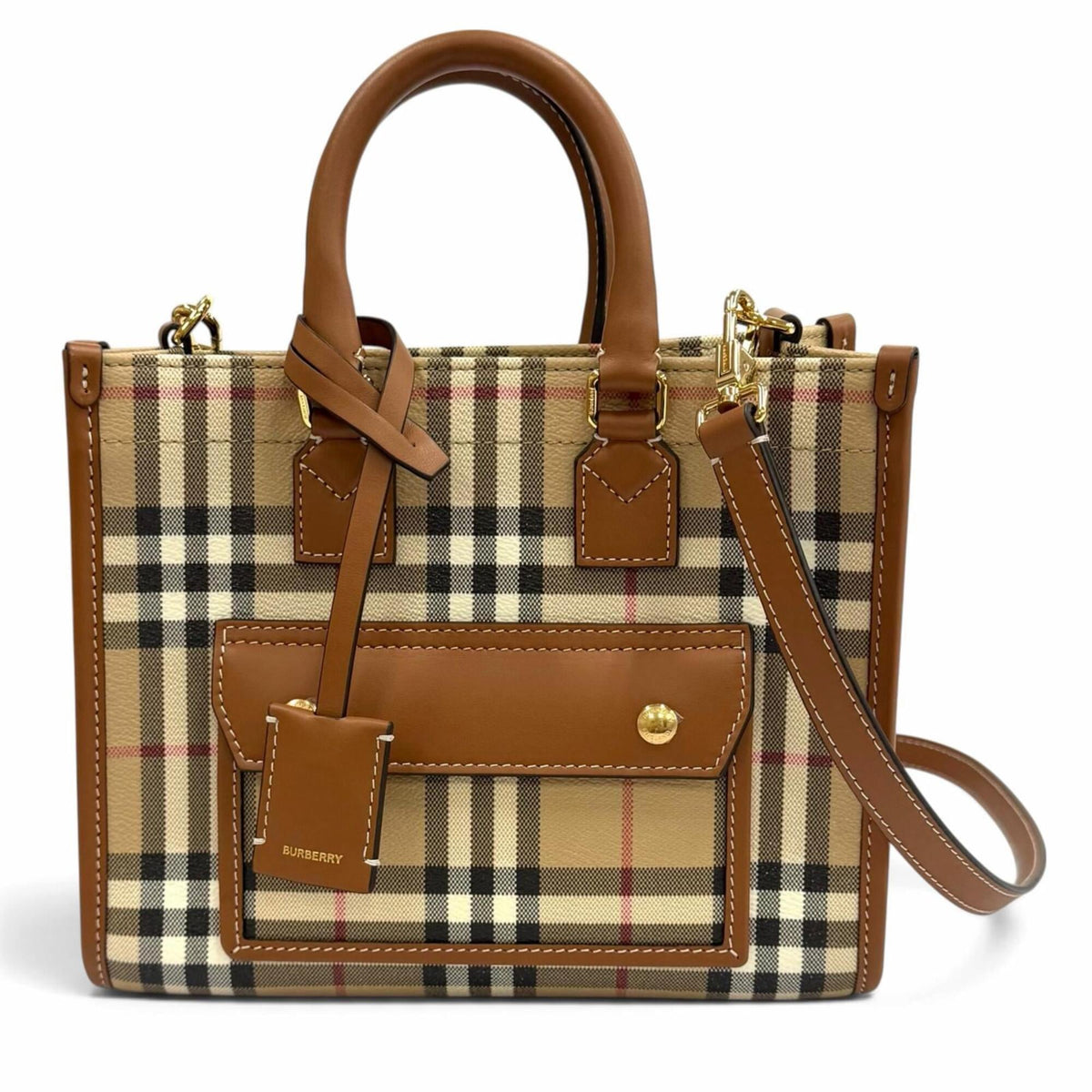Burberry Beige Brown Shoulder Bag (Pre-Owned)