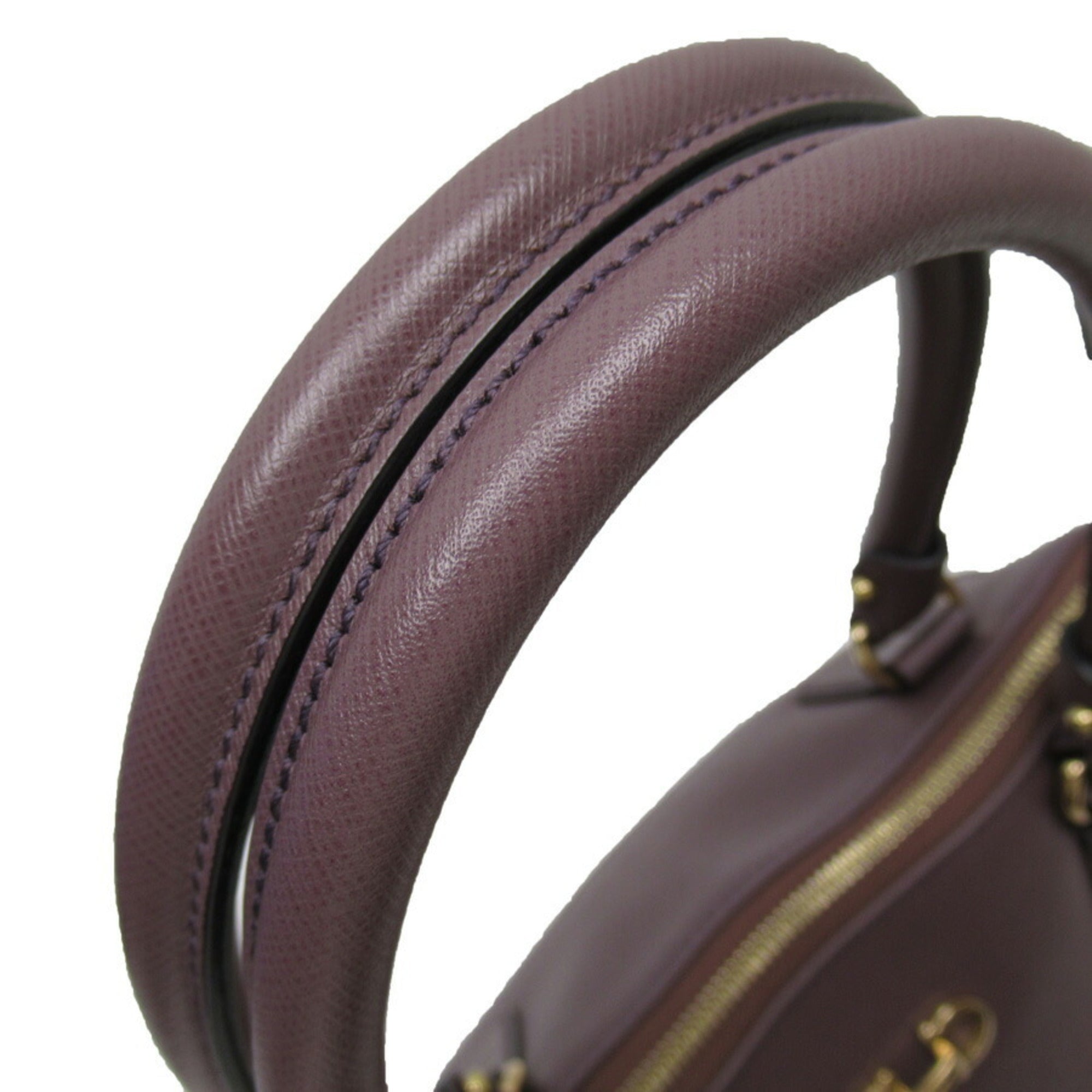 Salvatore Ferragamo Gancini Purple Leather Handbag (Pre-Owned)