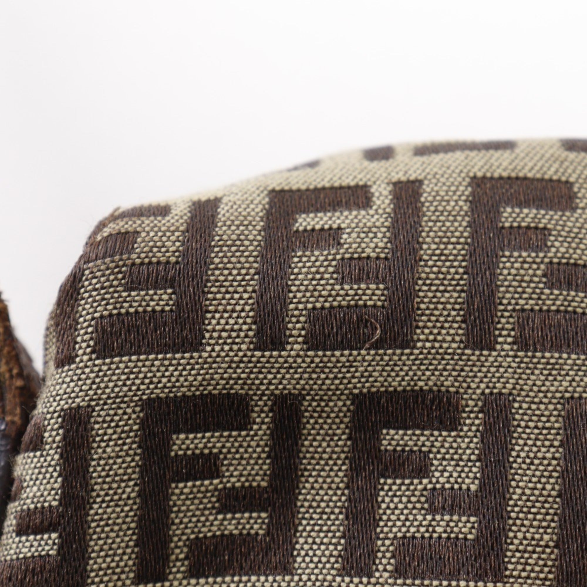 Fendi Brown Nylon Canvas Shoulder Bag (Pre-Owned)