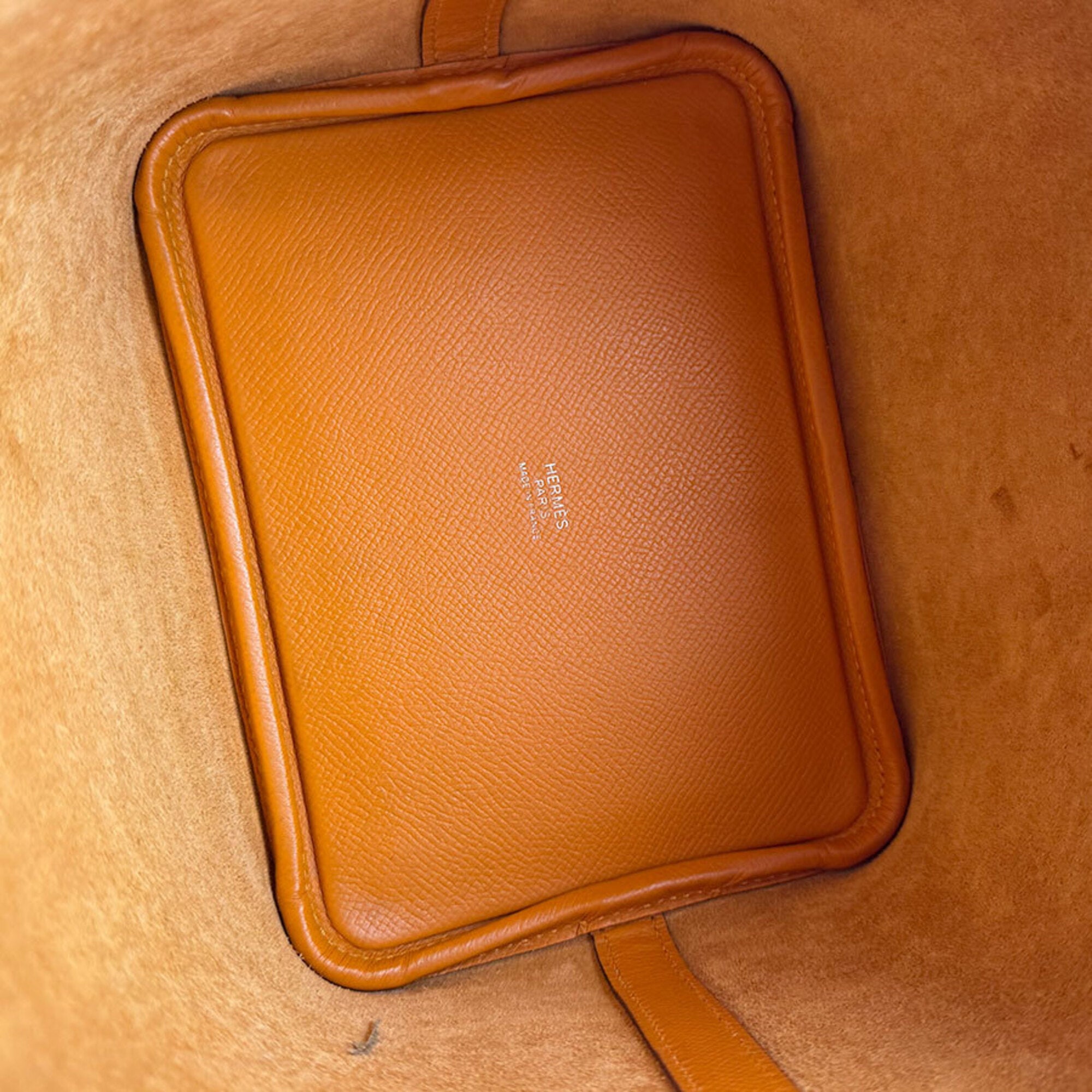 Hermes Brown Orange Rose Azalee Epsom Leather Handbag (Pre-Owned)