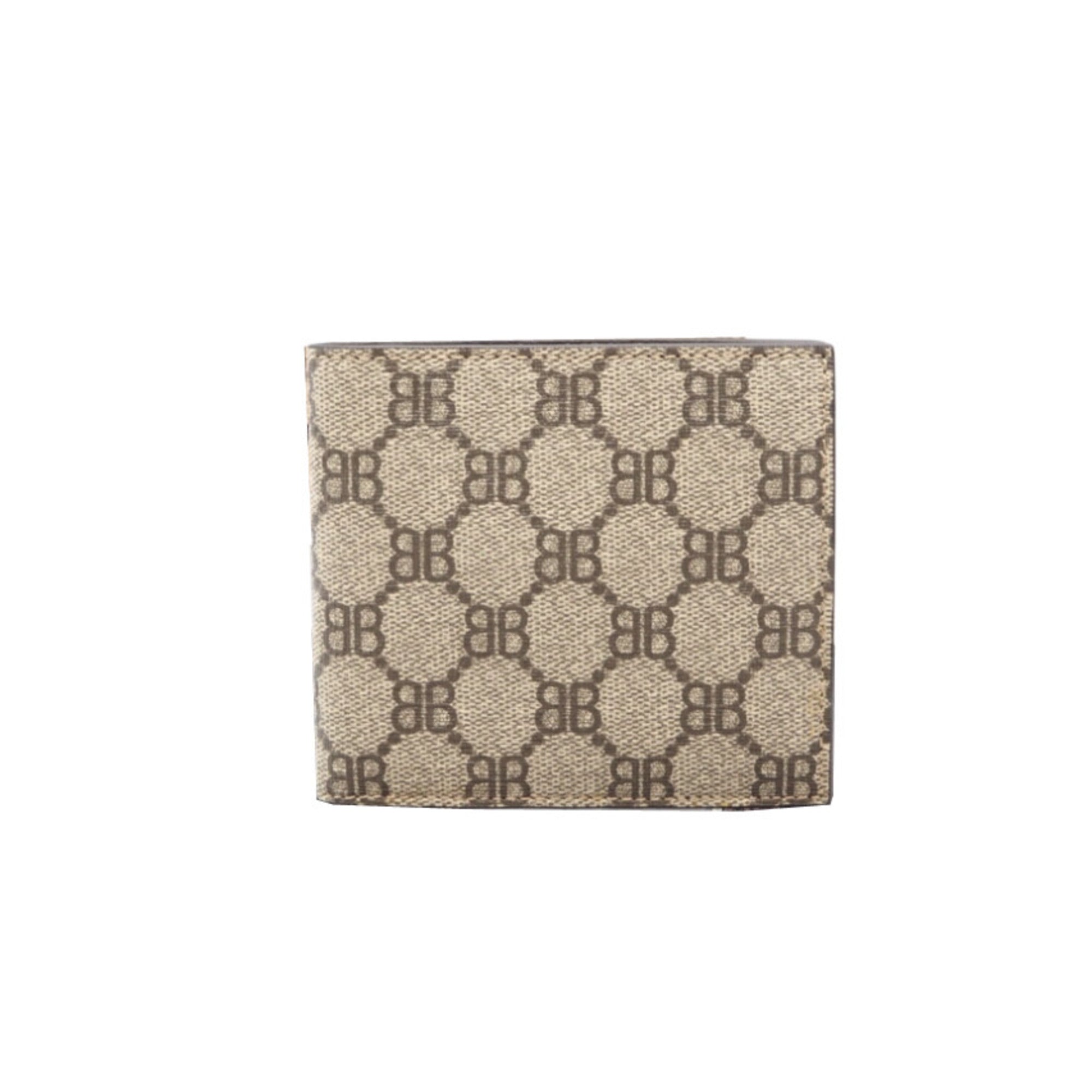 Balenciaga Beige Coated Canvas Leather Wallet (Bi-Fold) (Pre-Owned)