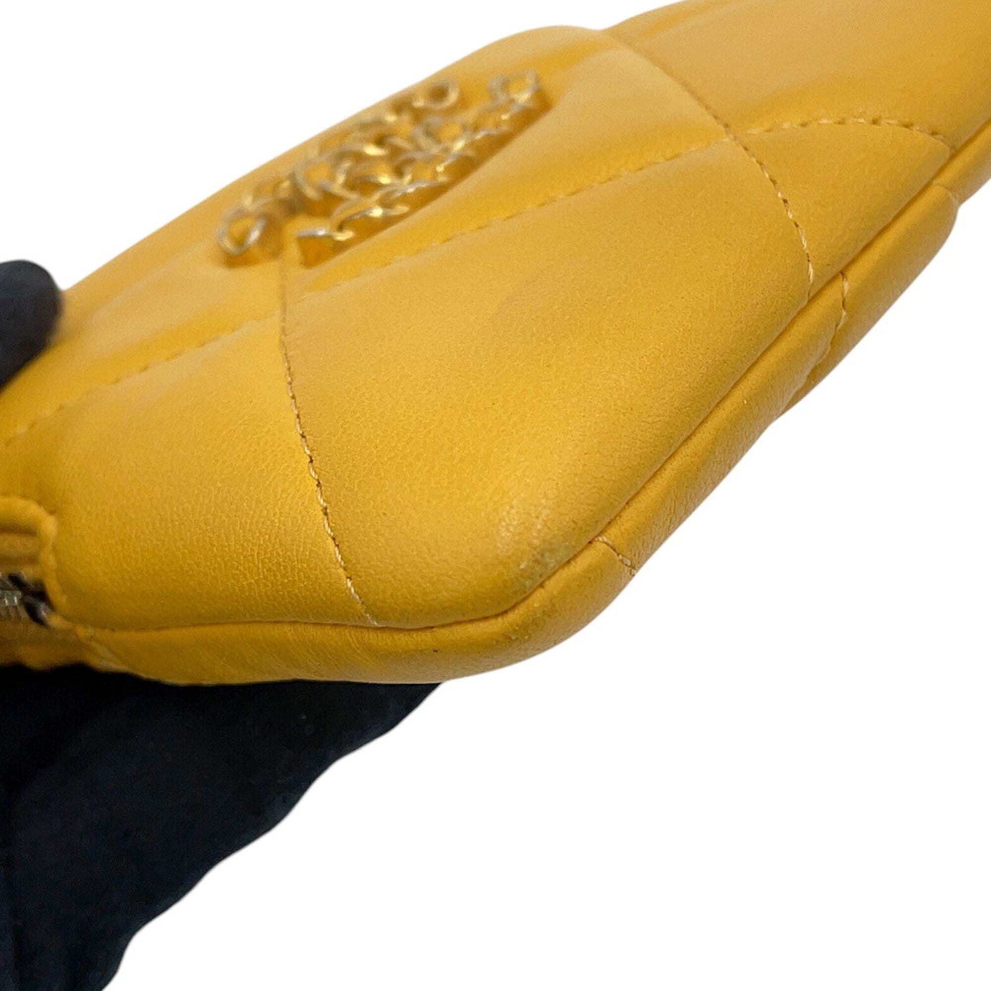 Chanel Yellow Leather Coin Purse/Coin Case (Pre-Owned)