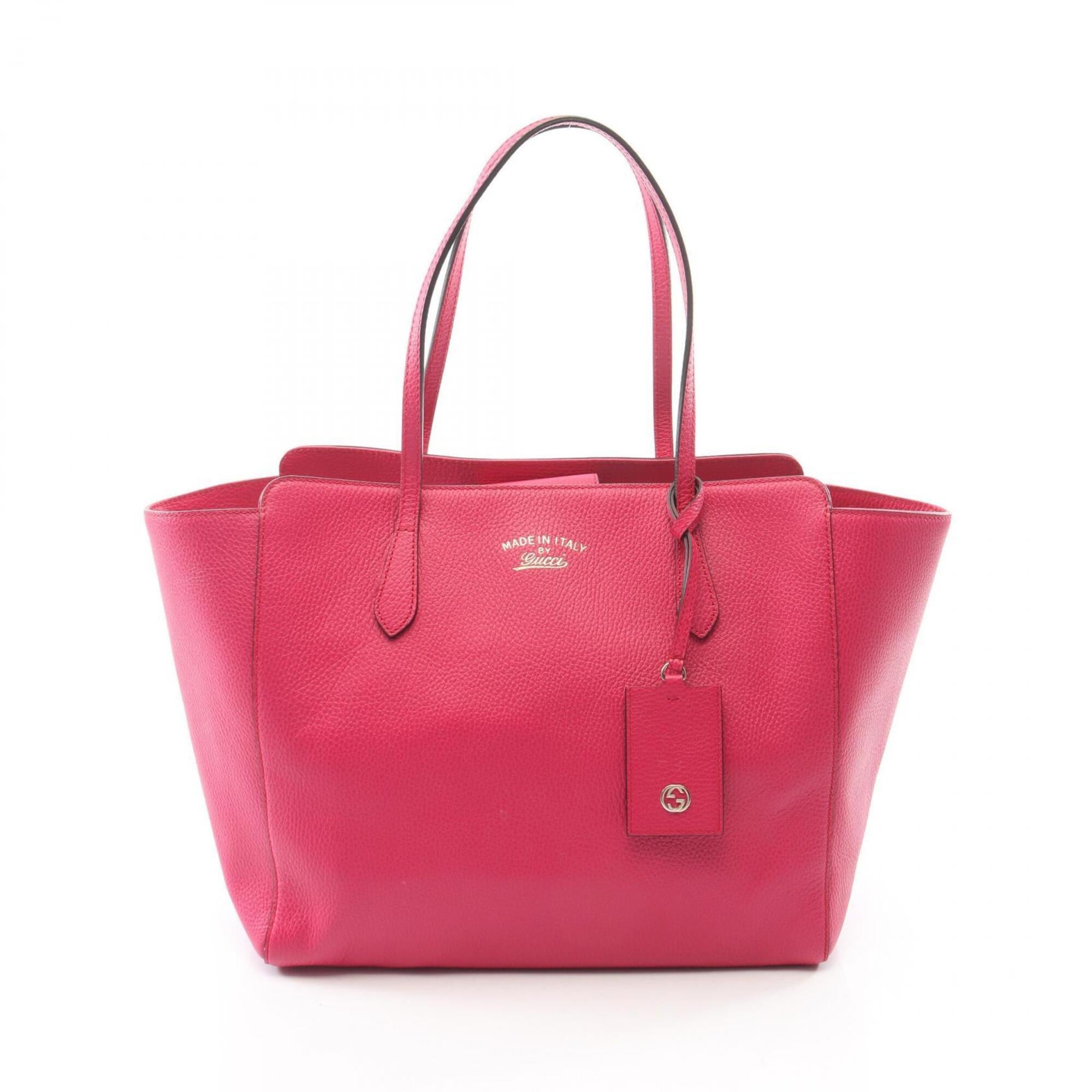 Gucci Pink Leather Handbag Tote Bag (Pre-Owned)