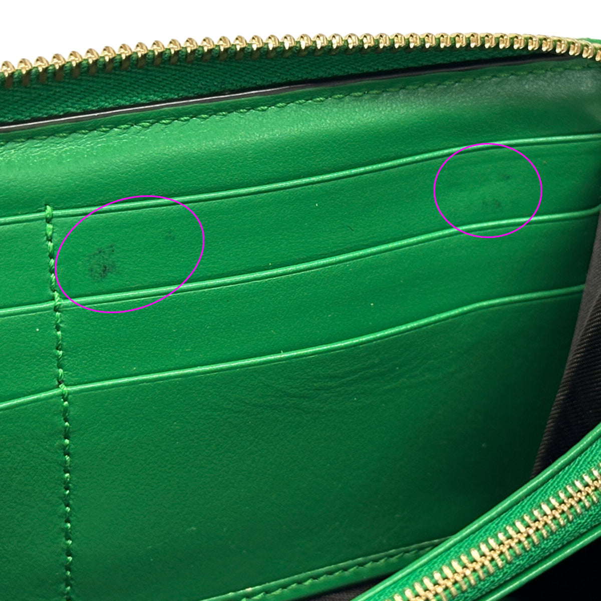 Gucci Green Leather Long Wallet (Bi-Fold) (Pre-Owned)