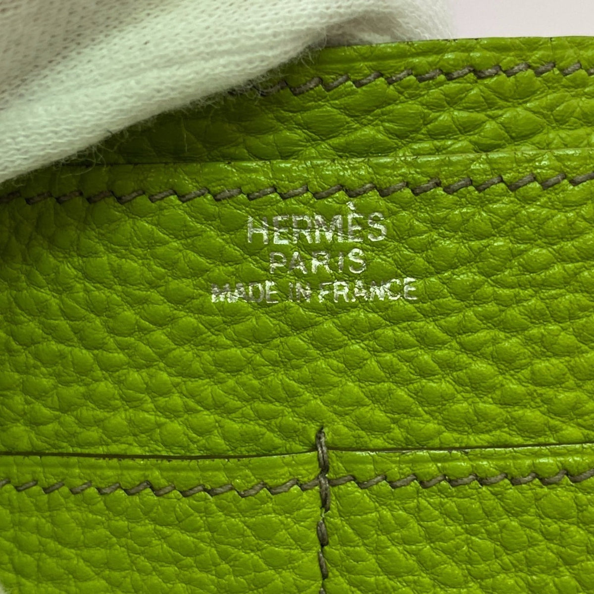 Hermes Green Taurillon Clemence Leather Long Wallet (Bi-Fold) (Pre-Owned)