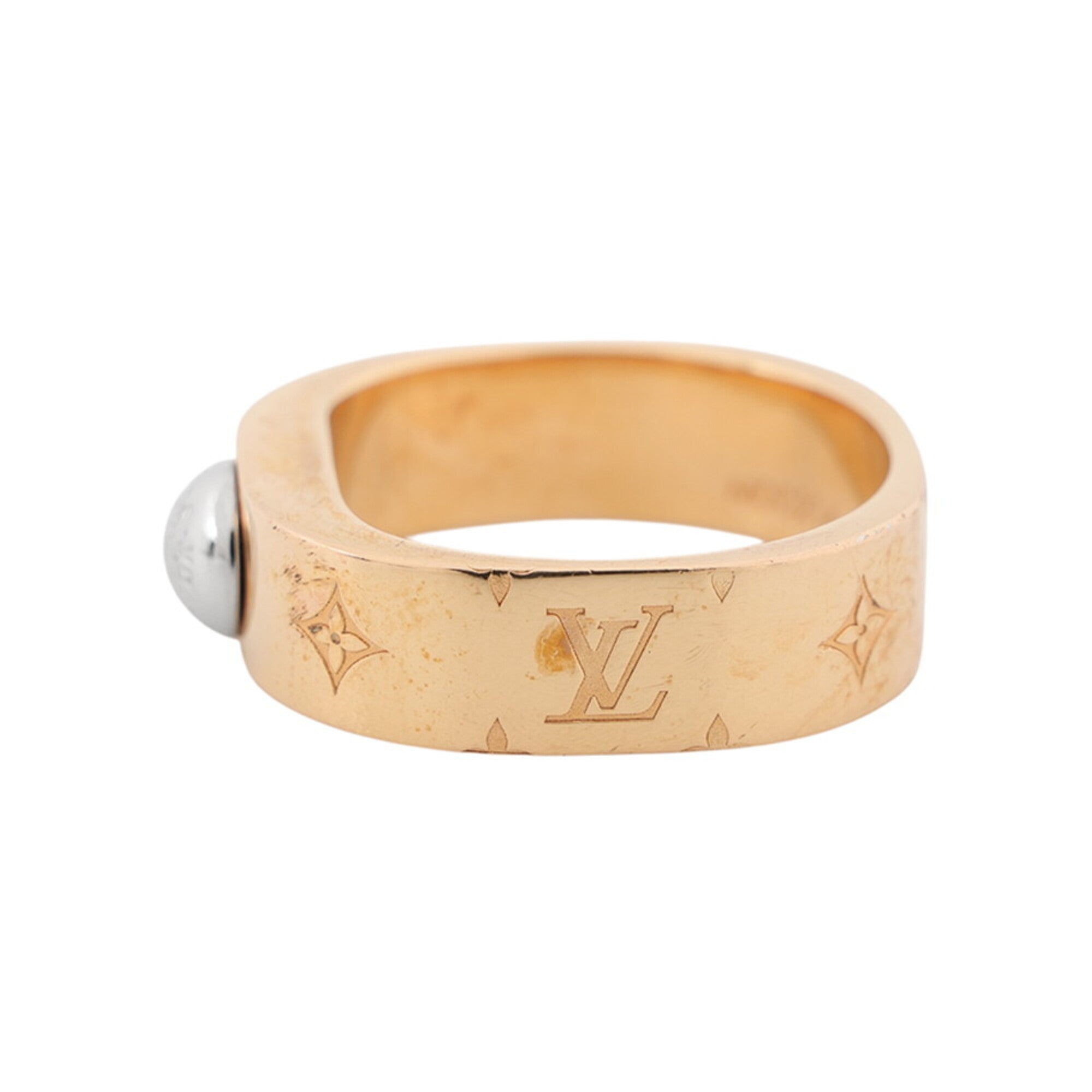 Louis Vuitton Gold Metal Band Ring (Pre-Owned)