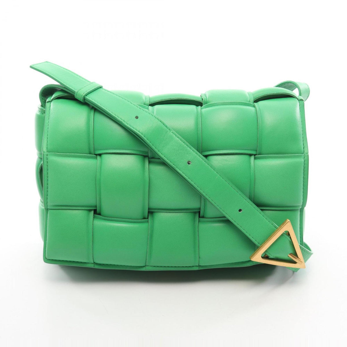 Bottega Veneta Green Leather Handbag Shoulder Bag (Pre-Owned)
