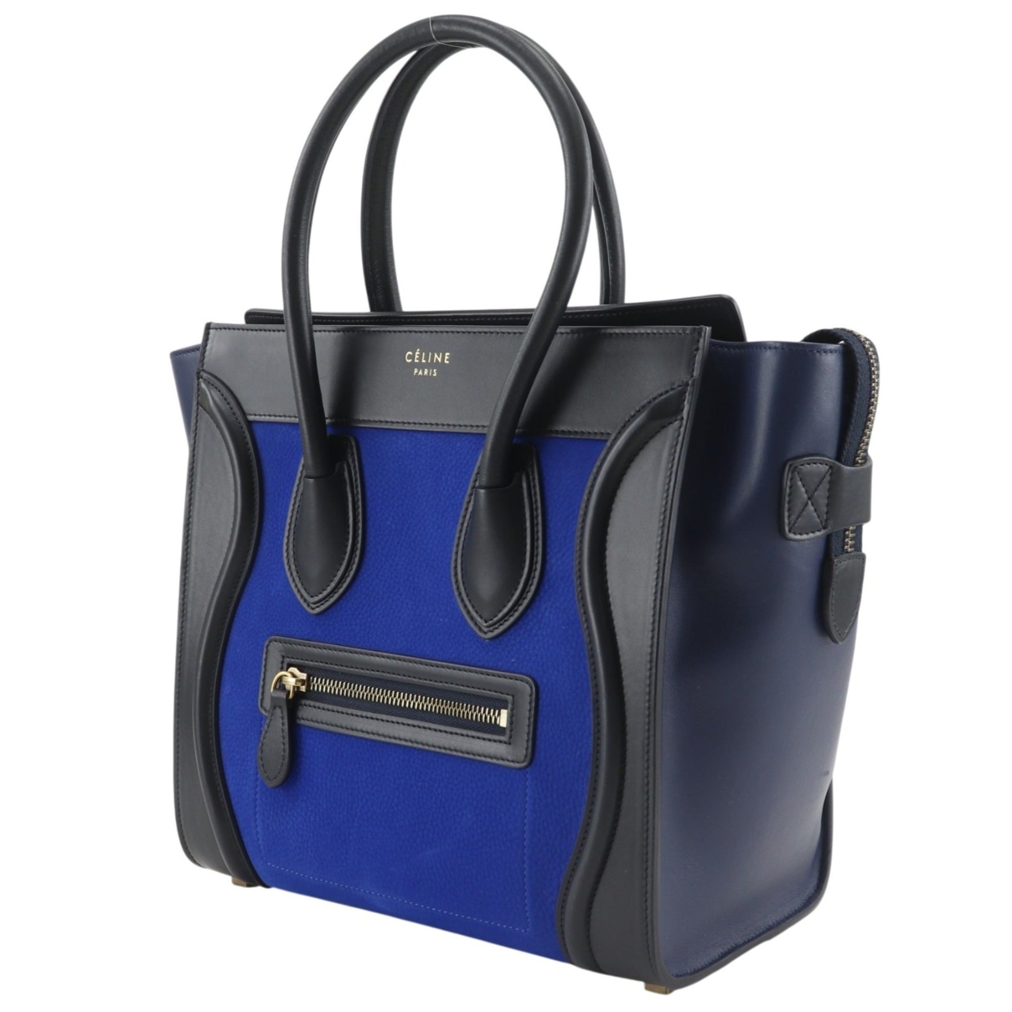 Celine Black Blue Leather Handbag (Pre-Owned)