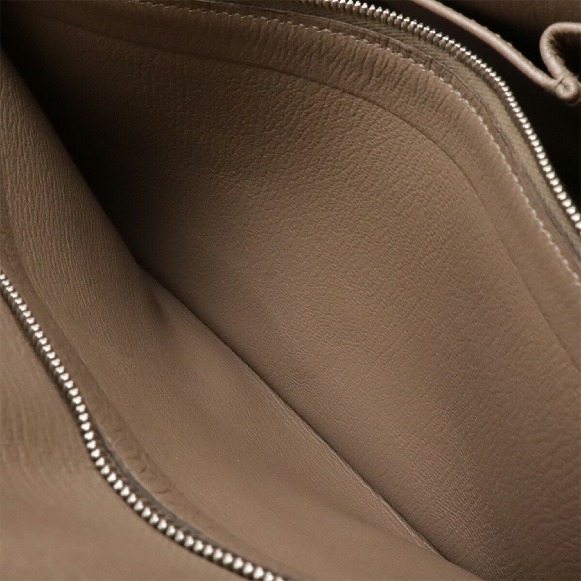 Hermes Gray Leather Handbag Shoulder Bag (Pre-Owned)