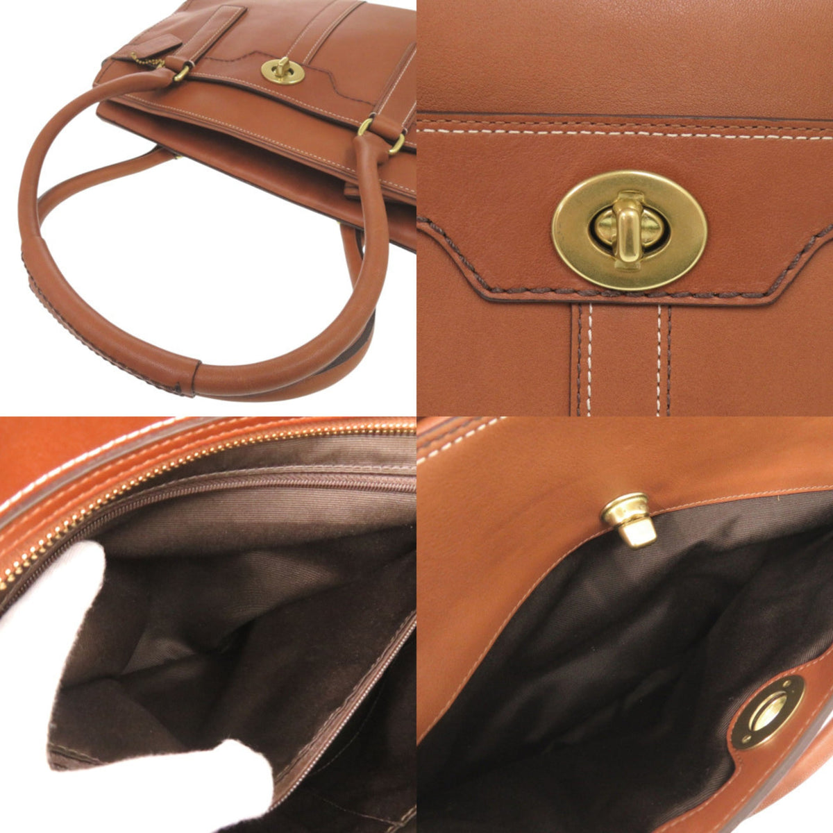 Coach Brown Leather Handbag Tote Bag (Pre-Owned)