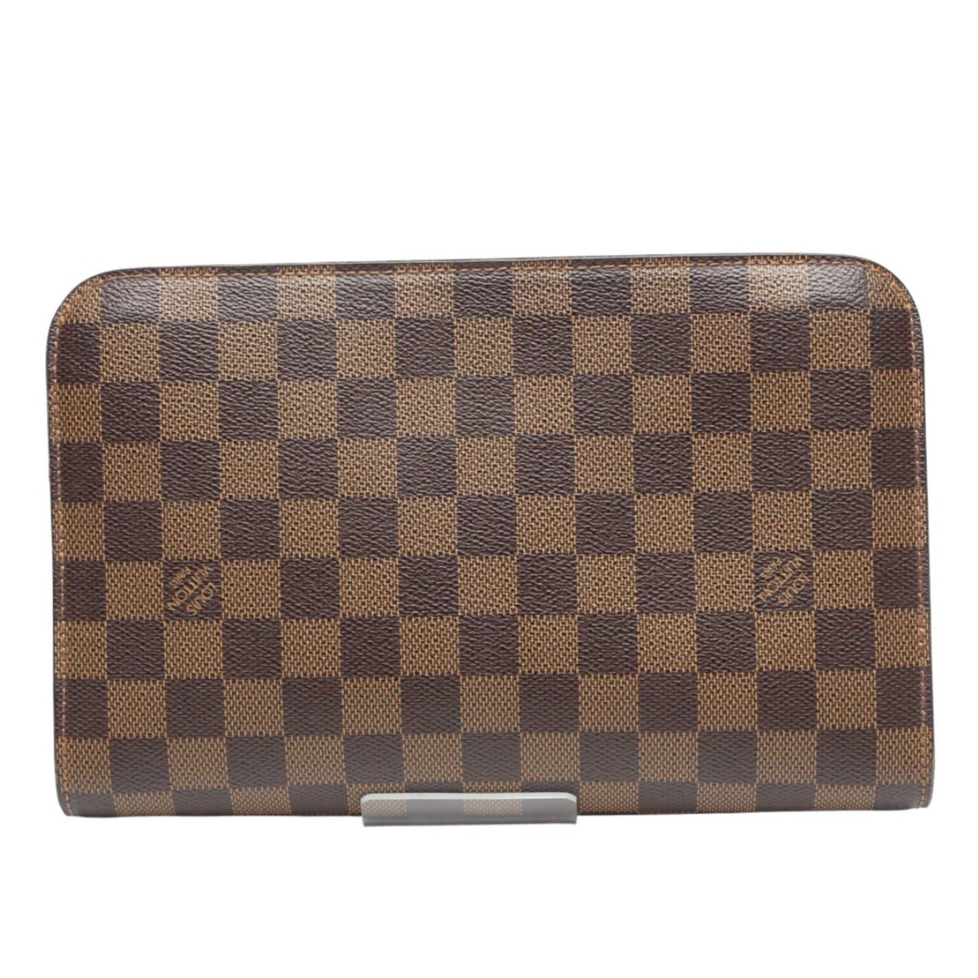 Louis Vuitton Damier Brown Damier Canvas Clutch Bag (Pre-Owned)