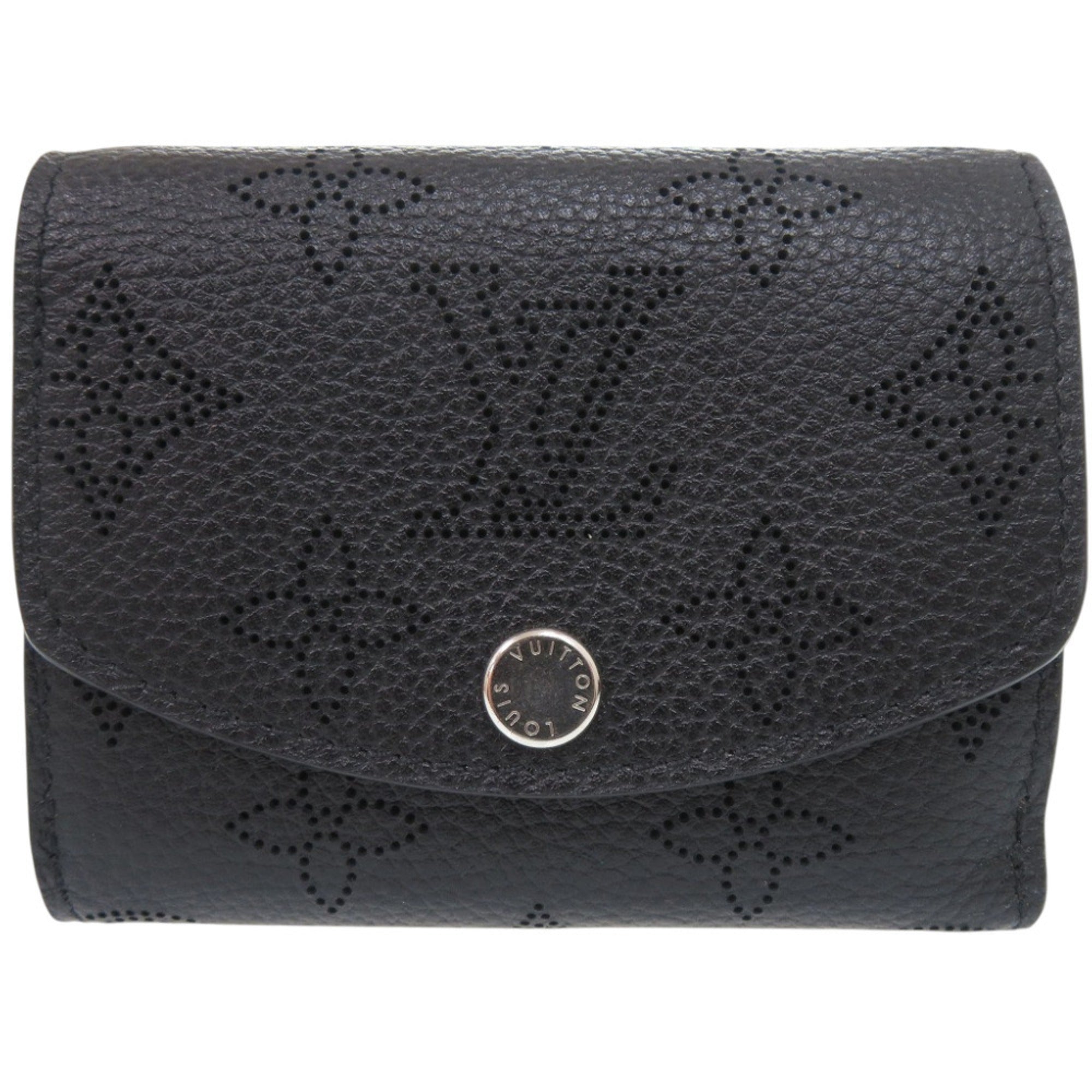 Louis Vuitton Black Noir Mahina Leather Wallet (Tri-Fold) (Pre-Owned)