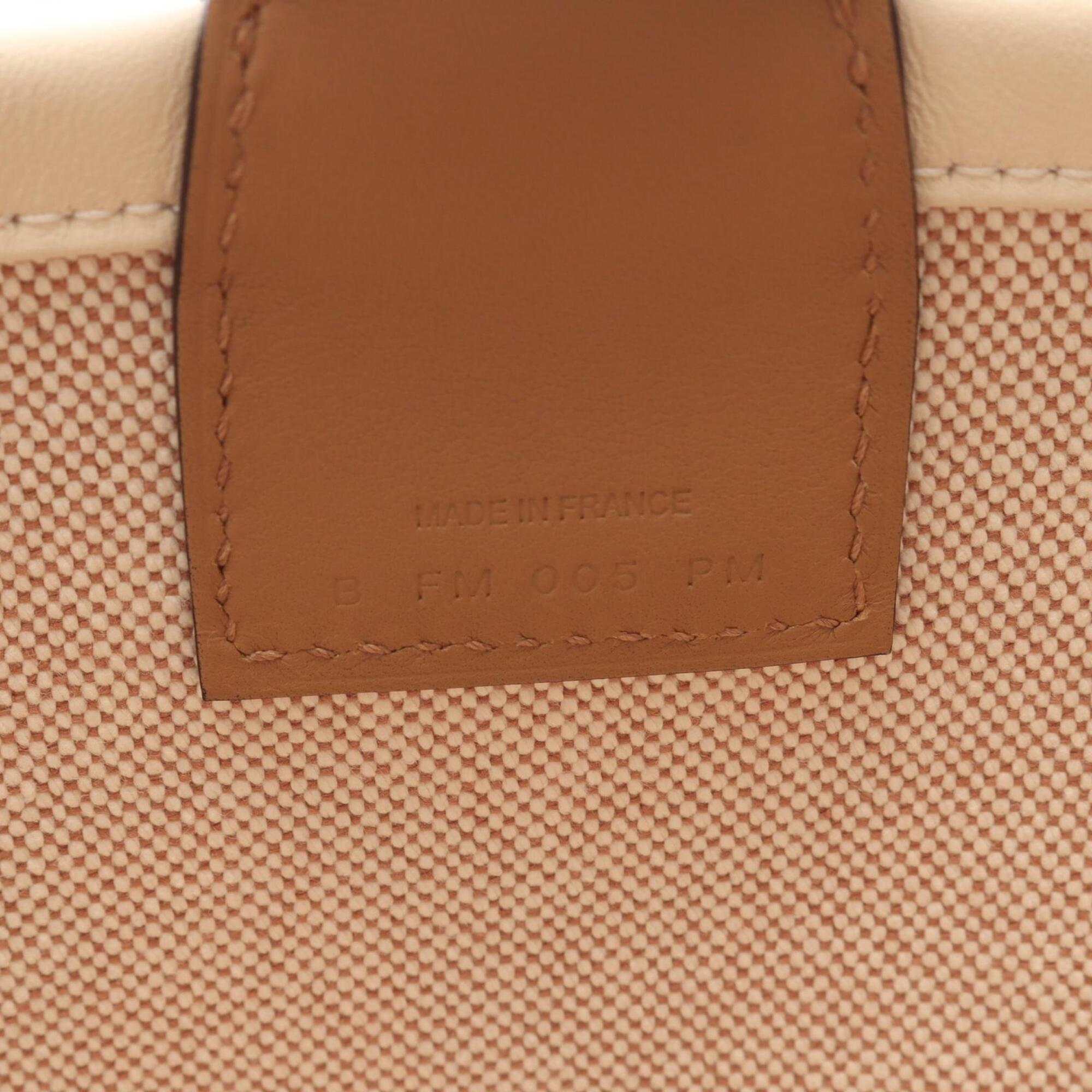 Hermes Beige Brown Purple Toile H Swift Leather Handbag Tote Bag (Pre-Owned)