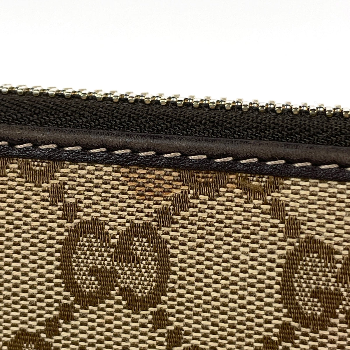 Gucci Brown Gg Canvas Leather Long Wallet (Bi-Fold) (Pre-Owned)