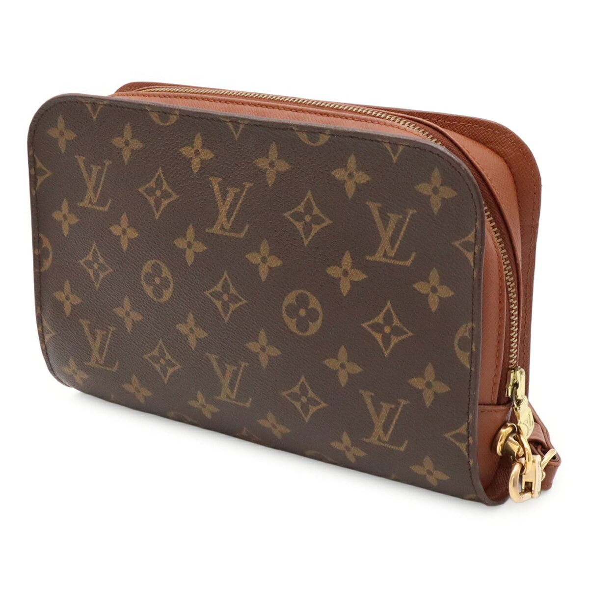 Louis Vuitton Brown Monogram Canvas Pvc Coated Canvas Clutch Bag Handbag (Pre-Owned)