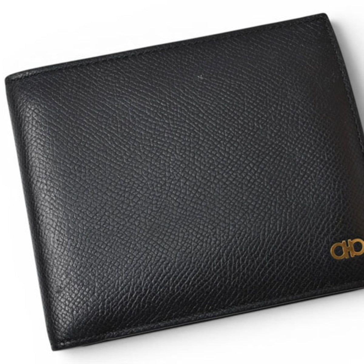 Salvatore Ferragamo Black Leather Wallet (Bi-Fold) (Pre-Owned)