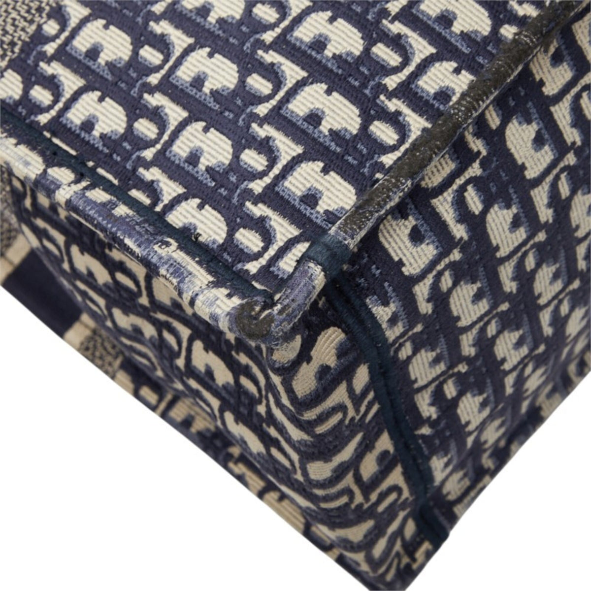 Christian Dior Navy Canvas Handbag Tote Bag (Pre-Owned)