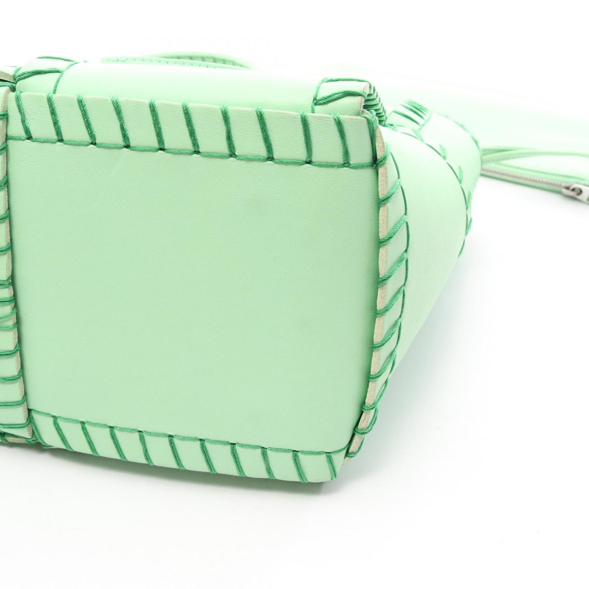 Bottega Veneta Green Leather Handbag Pouch (Pre-Owned)
