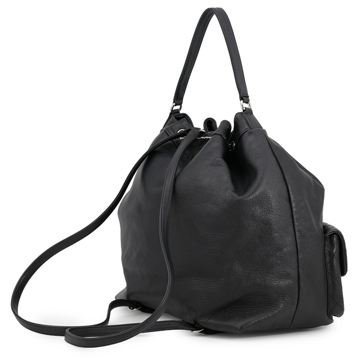 Chanel Matelasse Black Leather Backpack (Pre-Owned)
