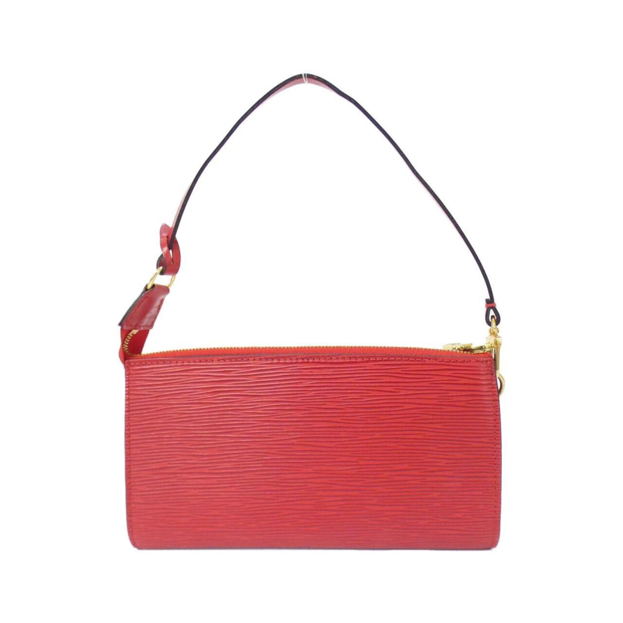 Louis Vuitton Red Color Leather Pochette Pouch (Pre-Owned)