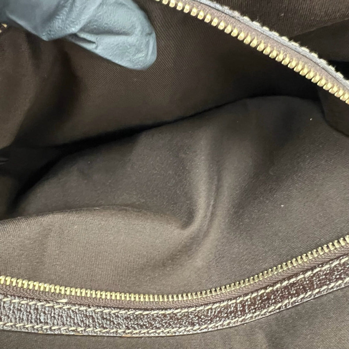 Gucci Brown Red Color Canvas Leather Handbag Tote Bag (Pre-Owned)