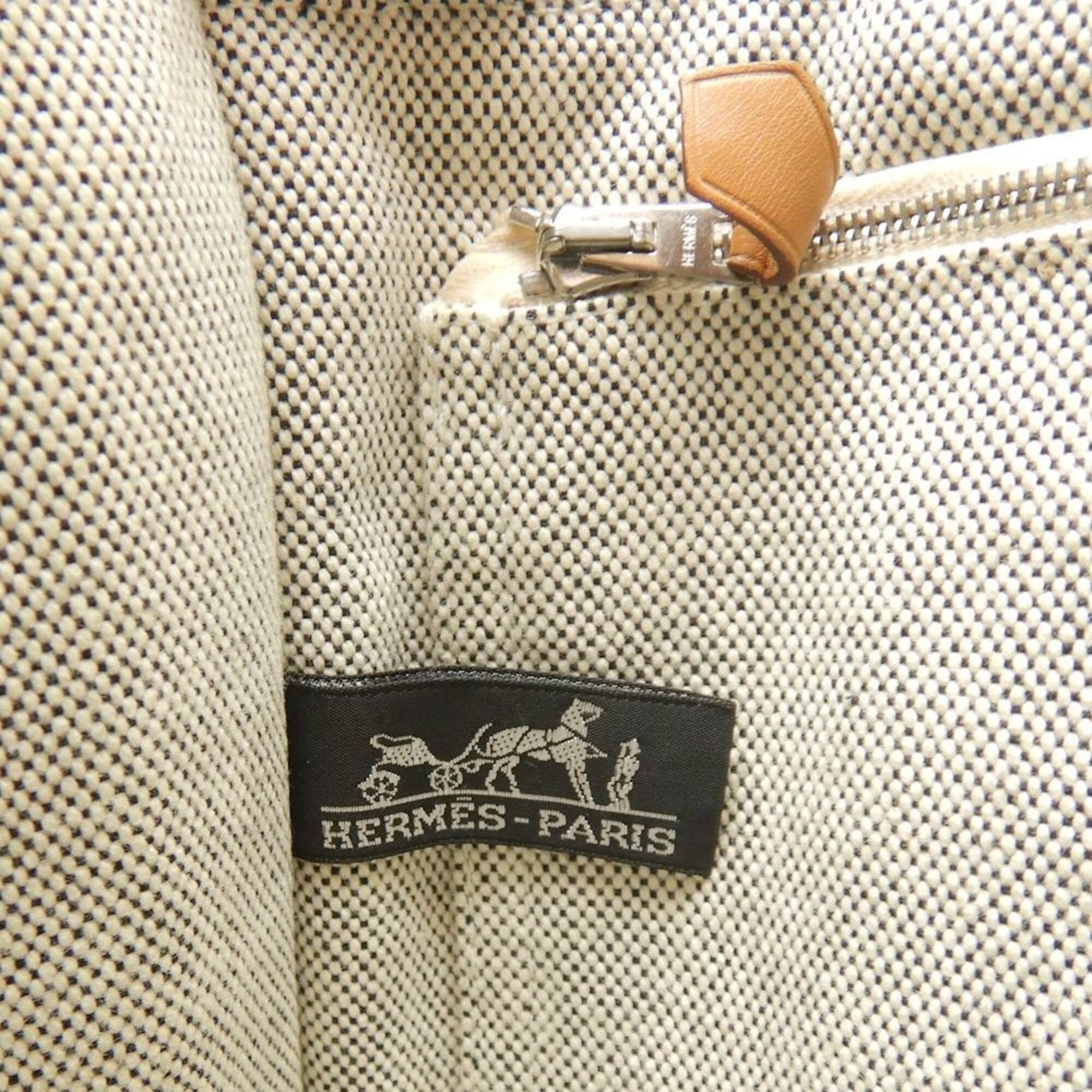 Hermes Black Gray Canvas Tote Bag (Pre-Owned)