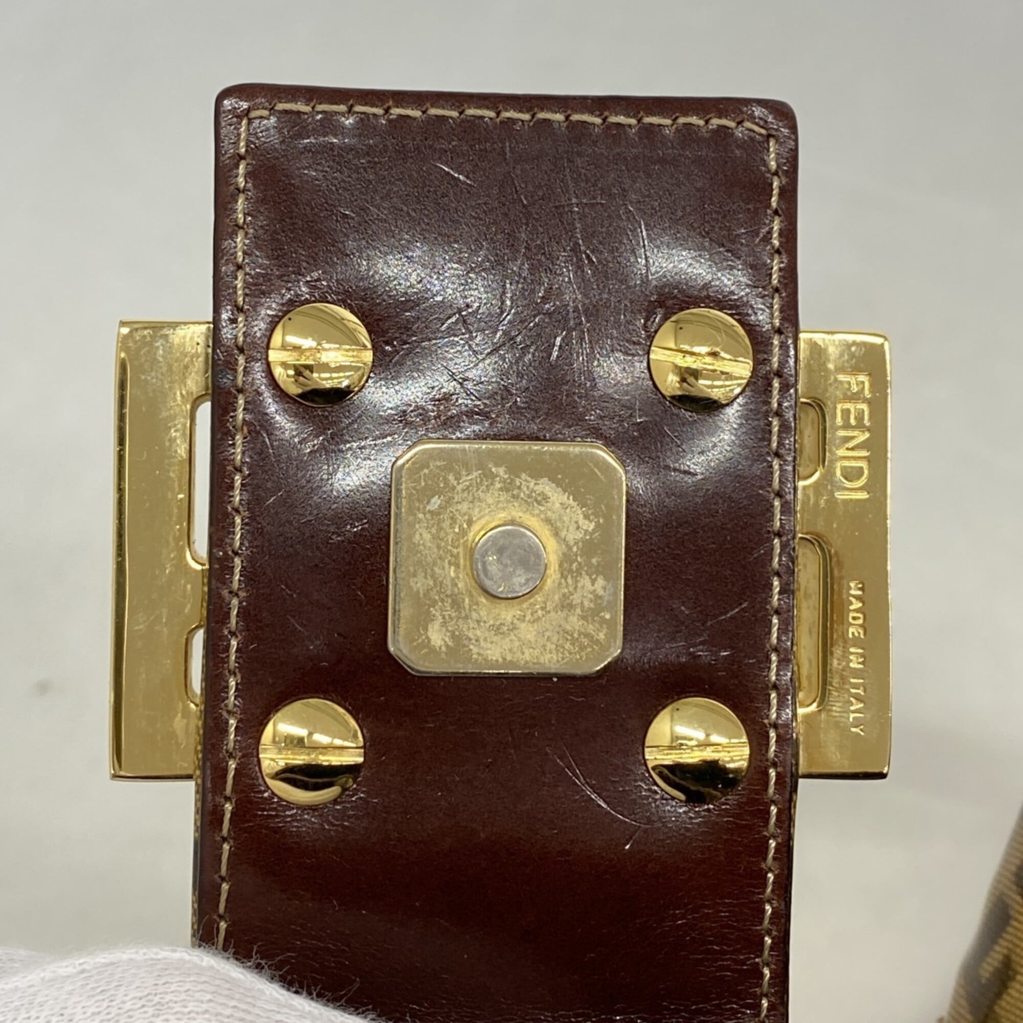 Fendi Brown Coated Canvas Handbag (Pre-Owned)