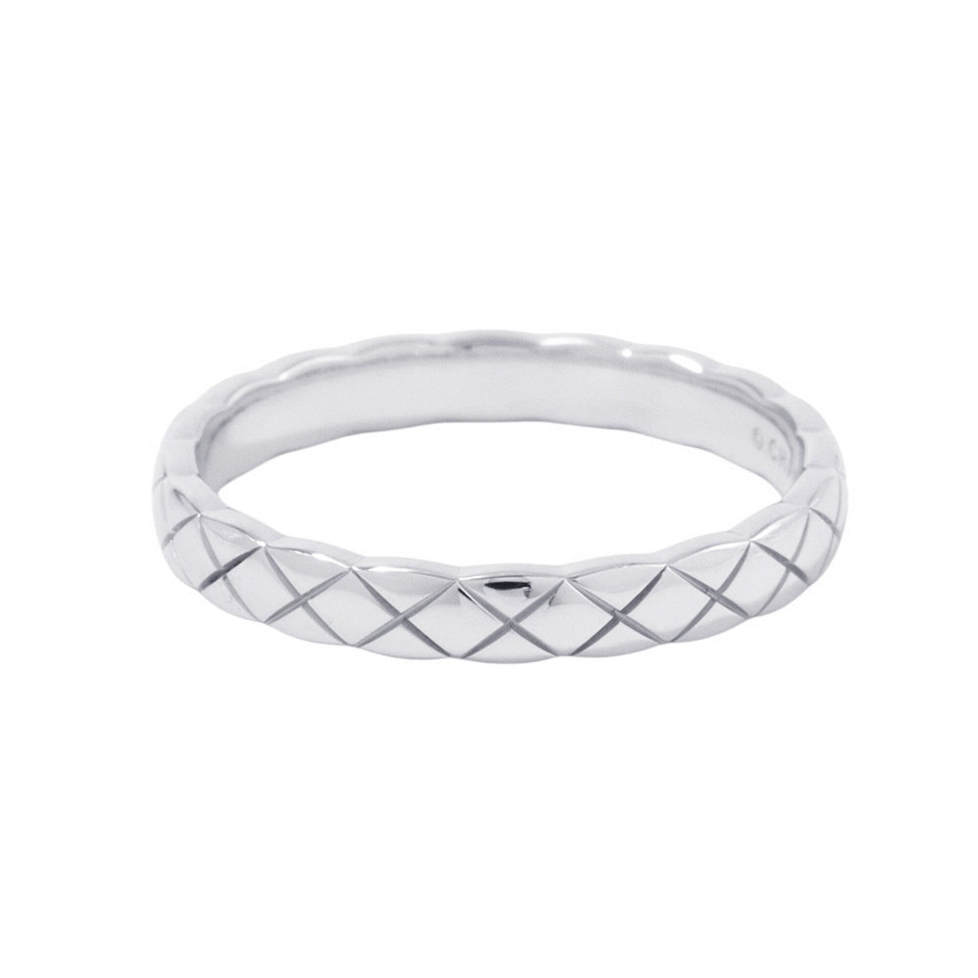 Chanel White Gold White Gold (18K) Band Ring (Pre-Owned)