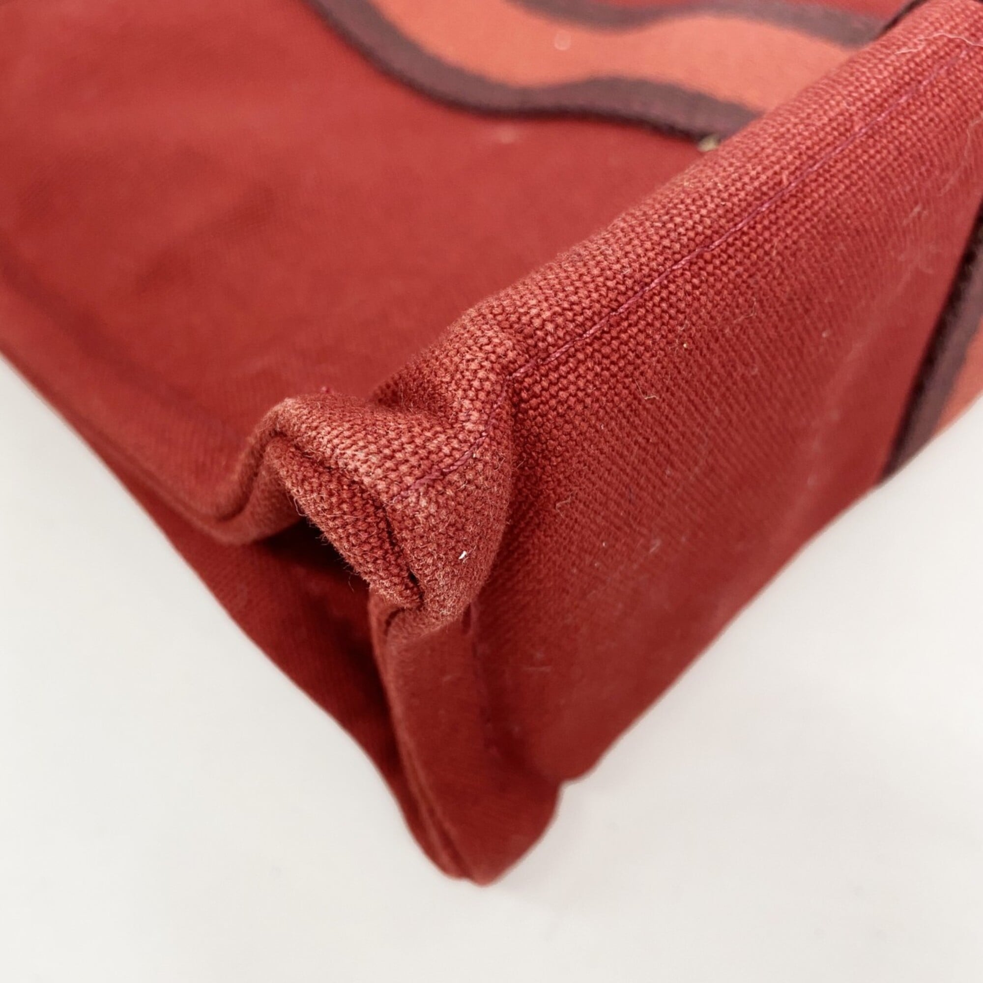Hermes Red Color Canvas Handbag (Pre-Owned)