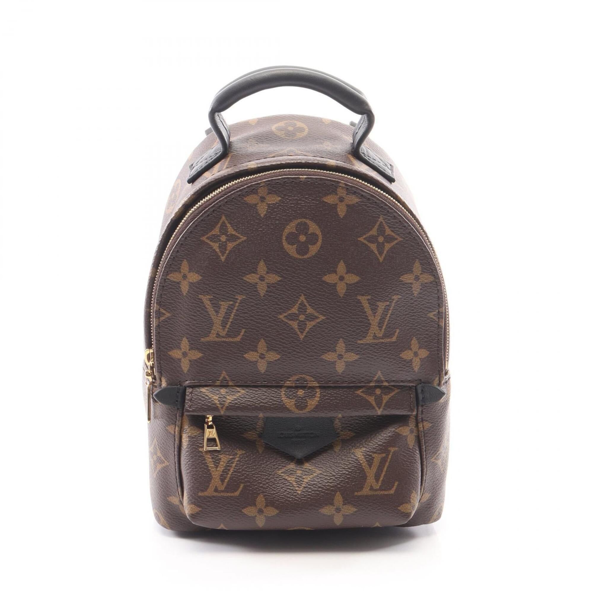 Louis Vuitton Black Brown Monogram Coated Canvas Leather Backpack (Pre-Owned)