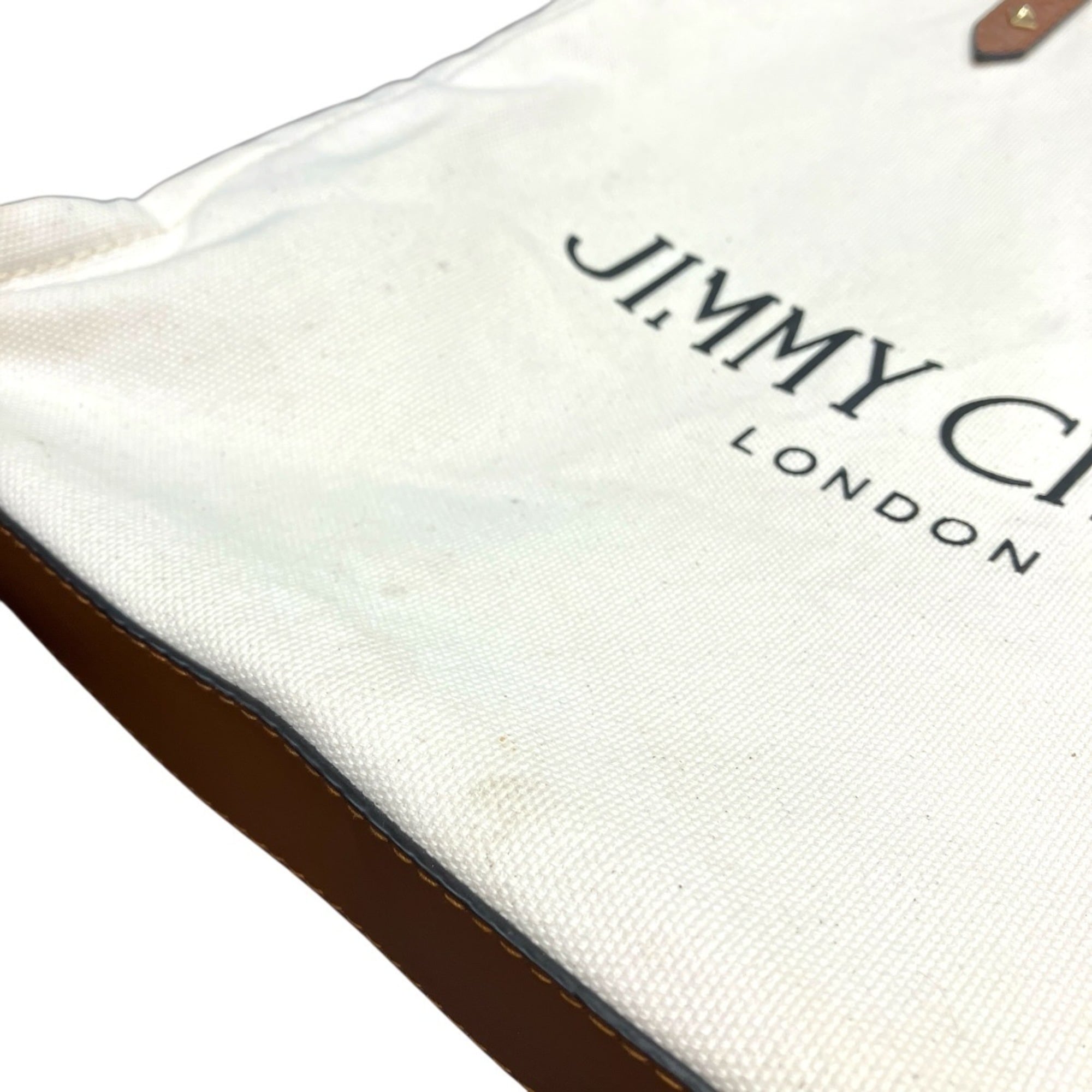 Jimmy Choo Brown Canvas Leather Tote Bag (Pre-Owned)