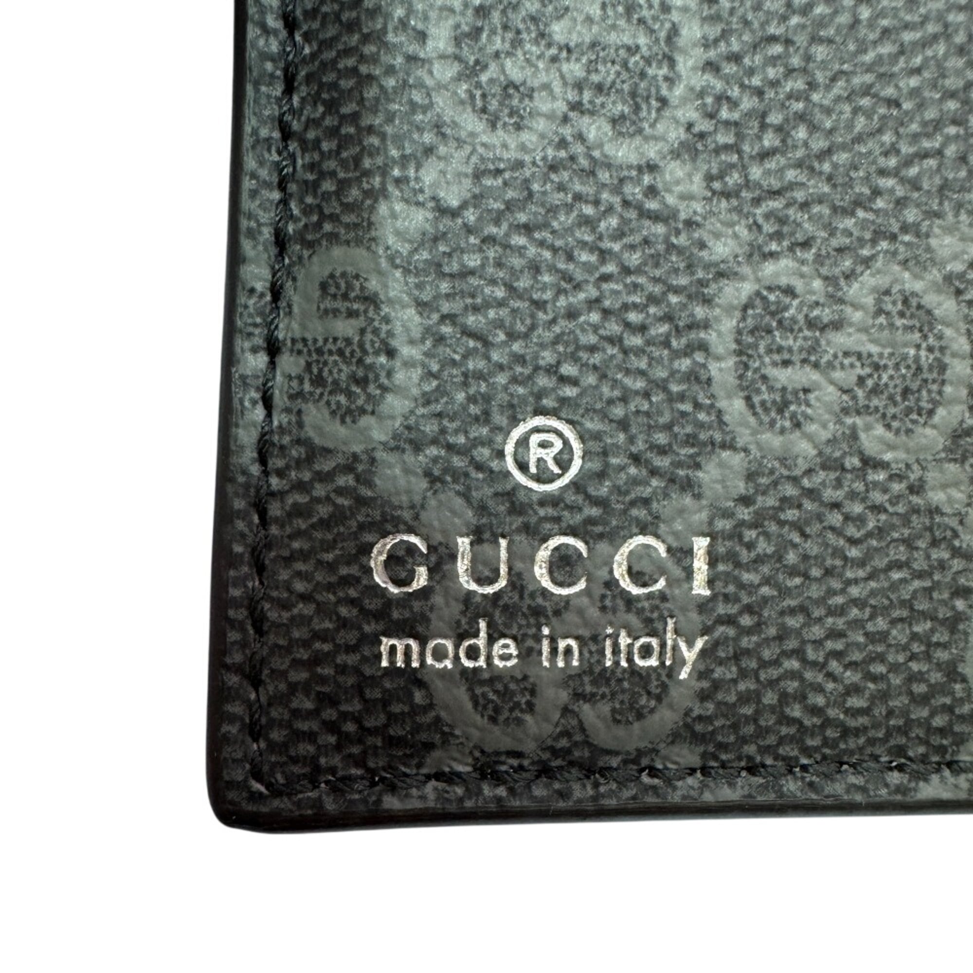 Gucci Black Gray Leather Pvc Wallet (Bi-Fold) (Pre-Owned)