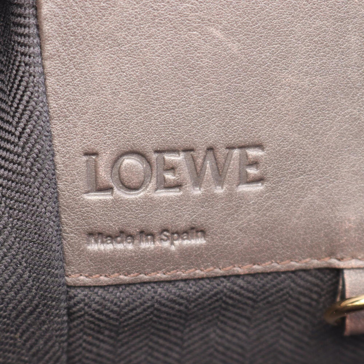 Loewe Beige Brown Gray Leather Handbag (Pre-Owned)