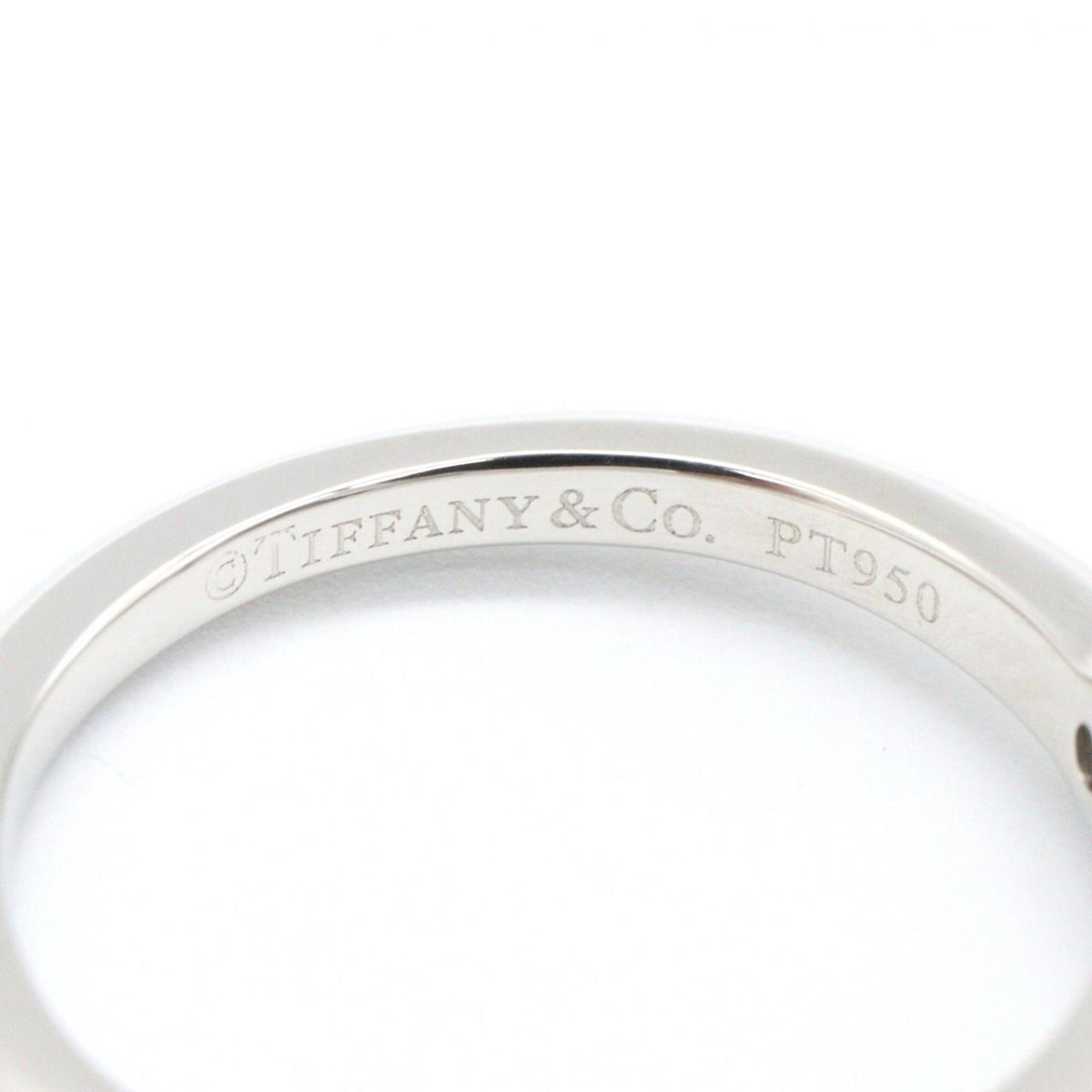 Tiffany Silver Clear Platinum 950 Band Ring (Pre-Owned)