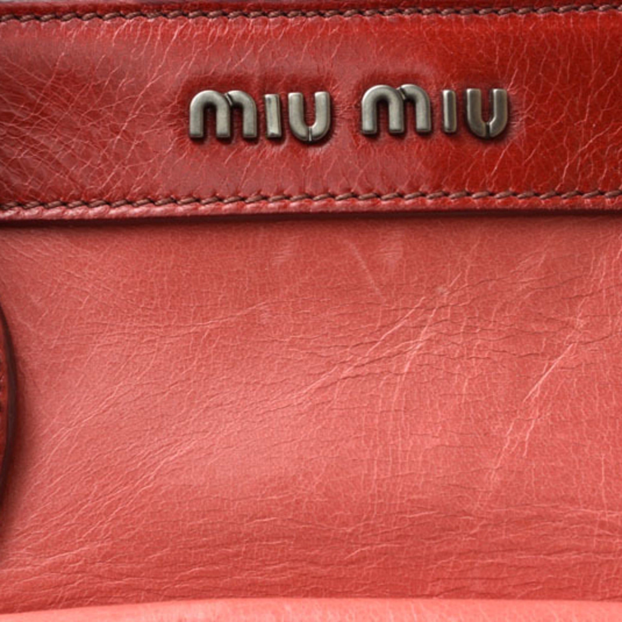 Miu Miu Leather Handbag Shoulder Bag Tote Bag (Pre-Owned)
