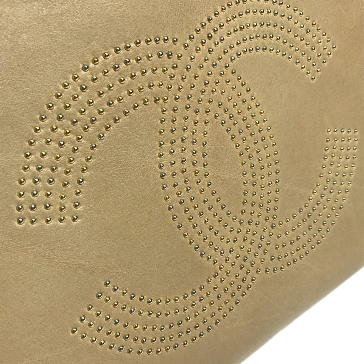 Chanel Beige Leather Shoulder Bag Tote Bag (Pre-Owned)