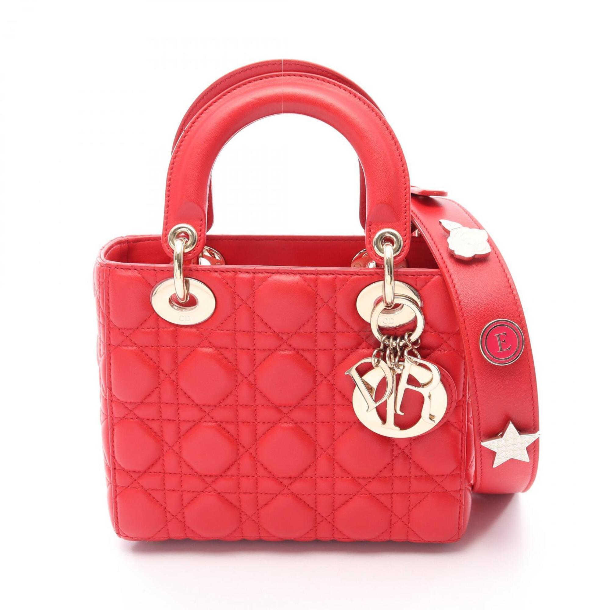 Christian Dior Red Color Leather Handbag (Pre-Owned)