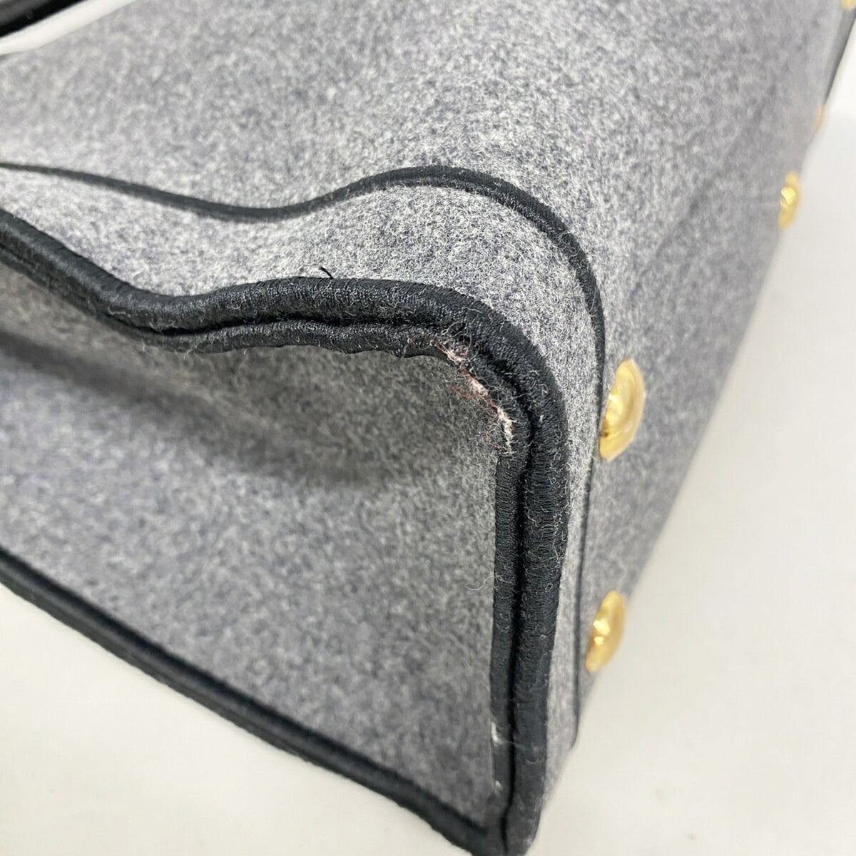 Fendi Gray Felt Tote Bag (Pre-Owned)