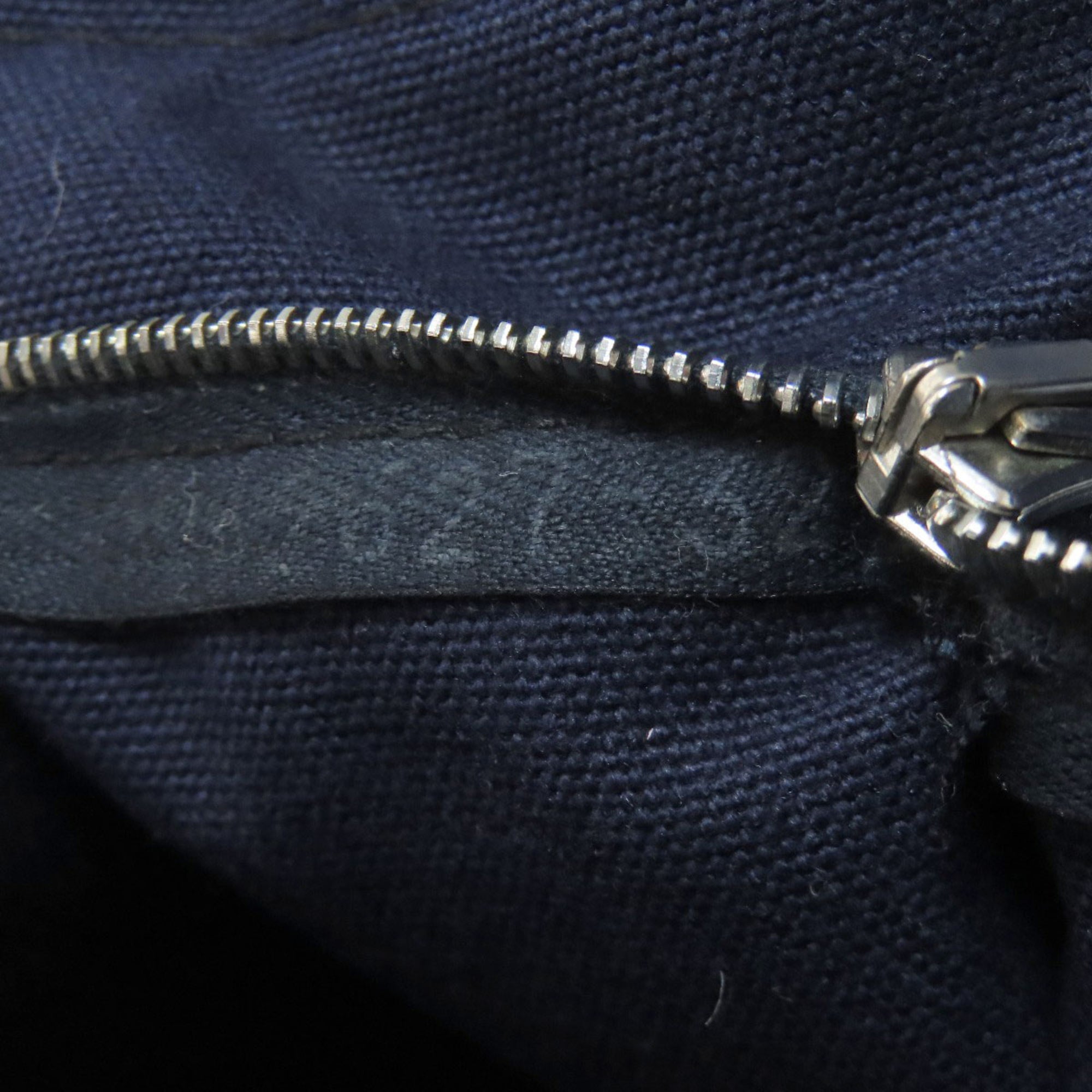 Hermes Navy Canvas Handbag (Pre-Owned)