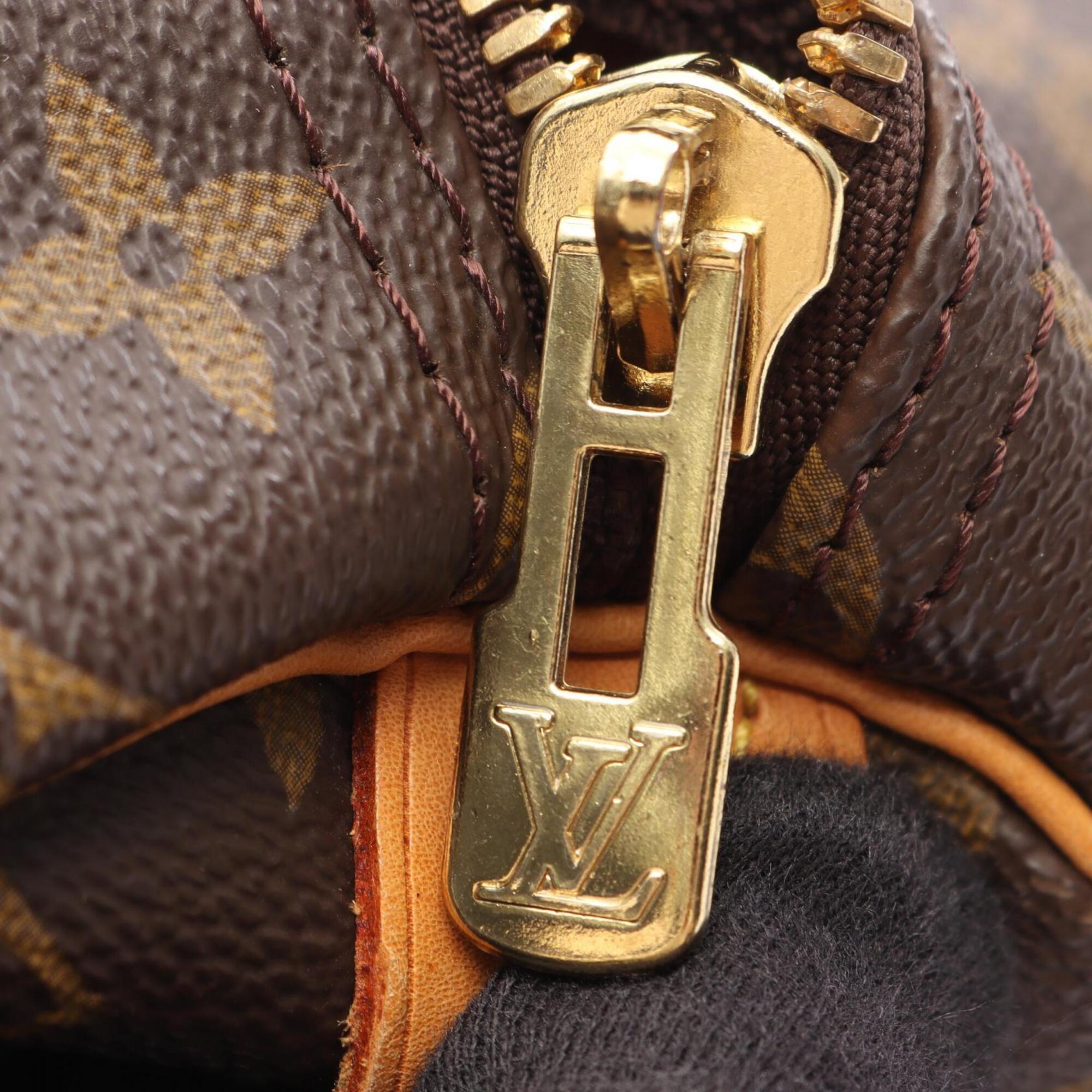 Louis Vuitton Brown Coated Canvas Leather Boston Bag Handbag (Pre-Owned)