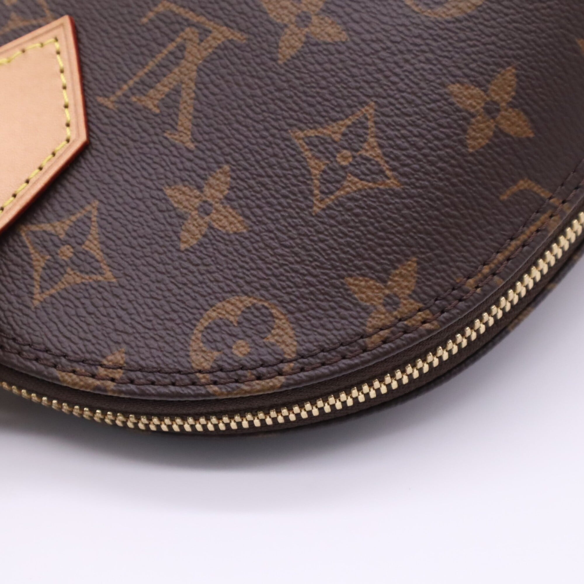 Louis Vuitton Beige Brown Coated Canvas Leather Handbag (Pre-Owned)
