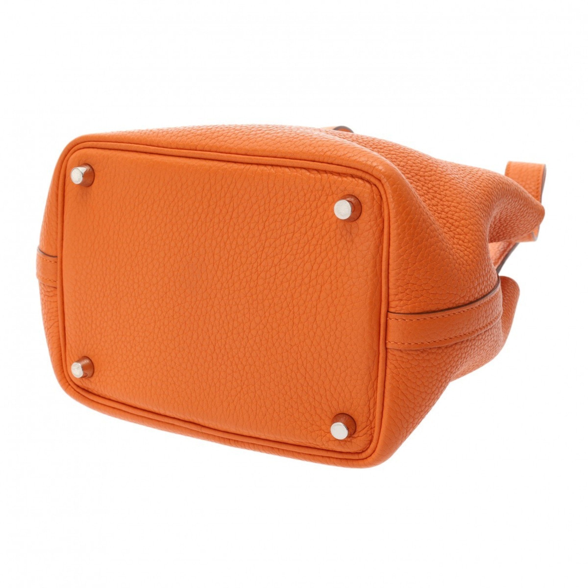 Hermes Orange Taurillon Clemence Leather Handbag (Pre-Owned)