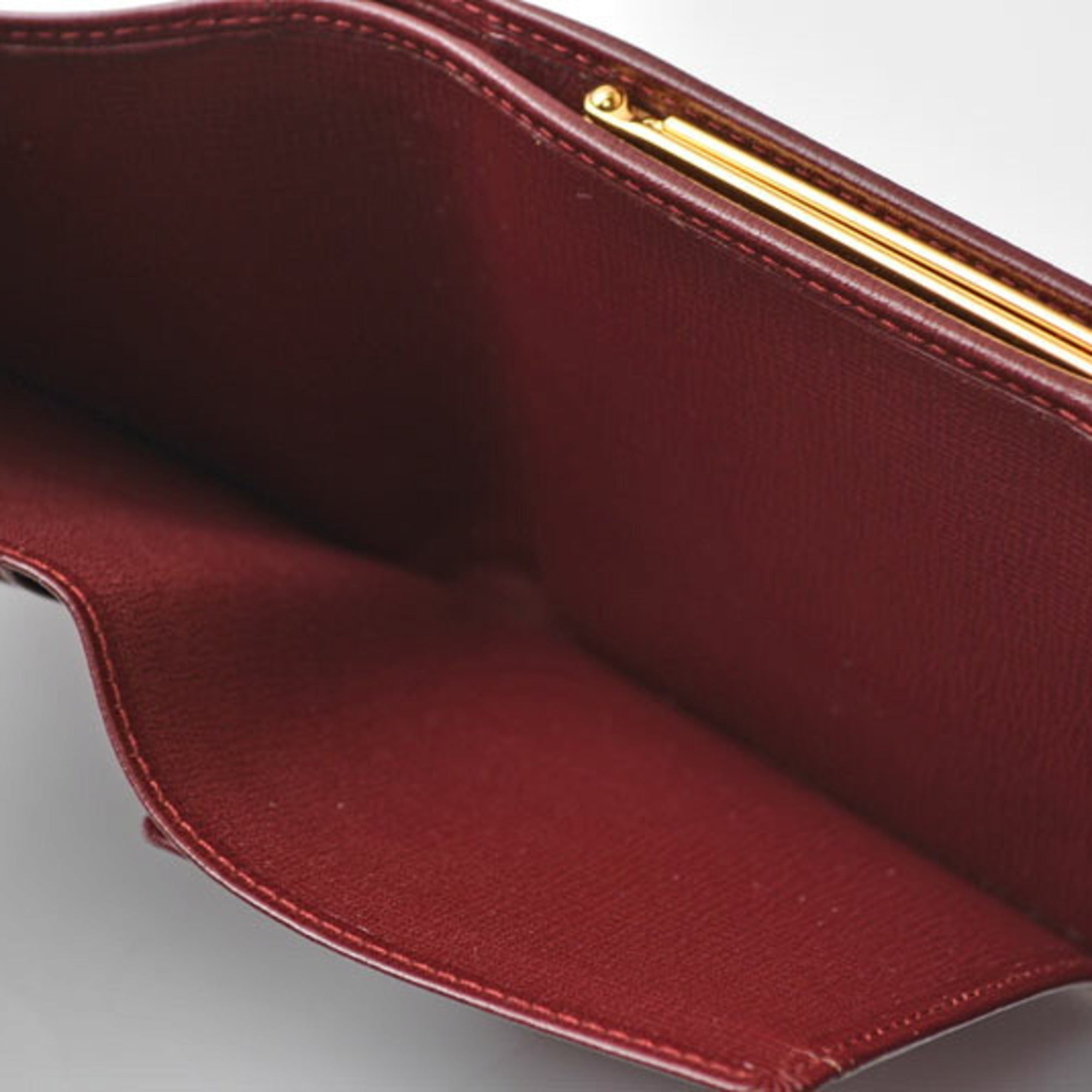 Cartier Bordeaux Leather Wallet (Tri-Fold) (Pre-Owned)