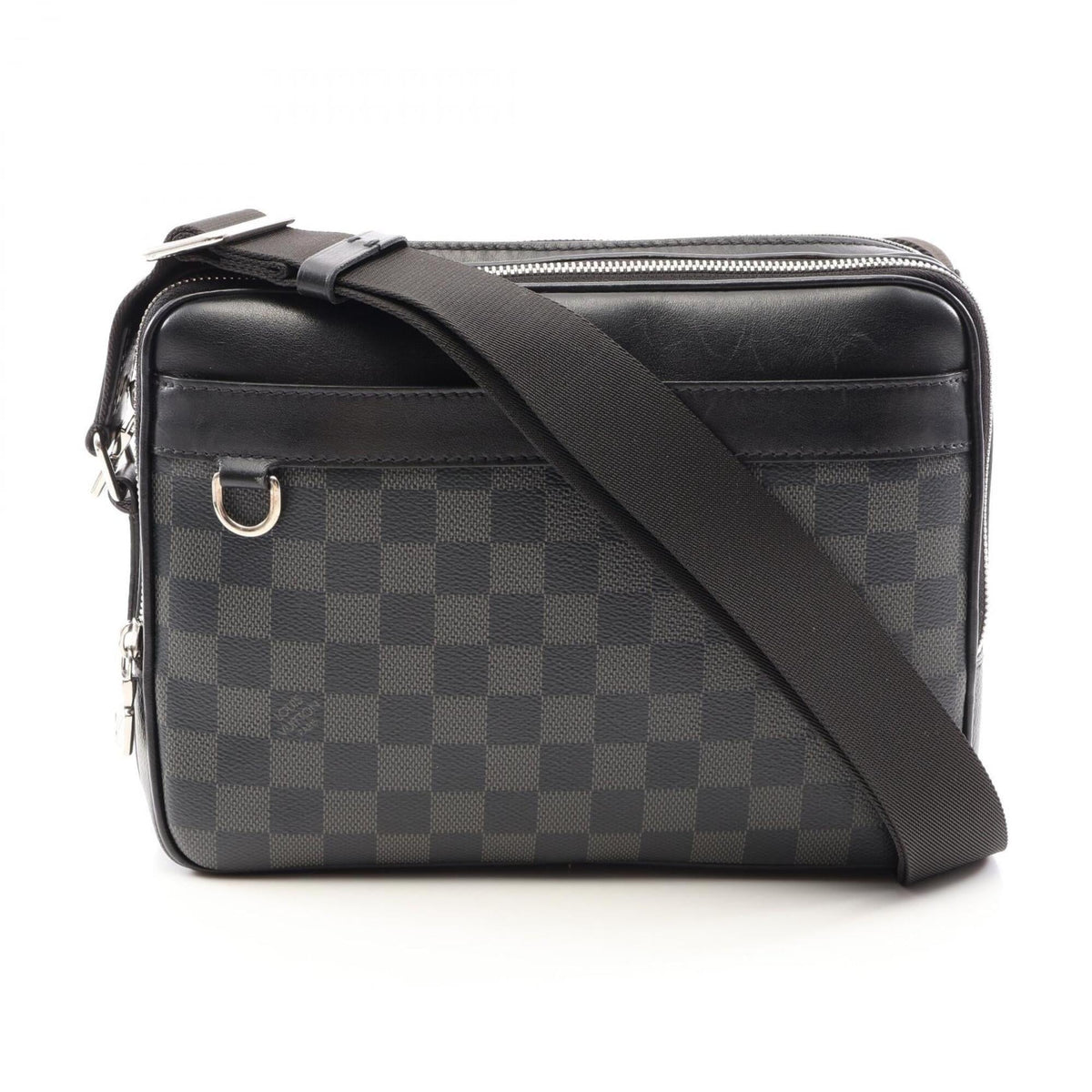 Louis Vuitton Black Coated Canvas Damier Graphite Leather Handbag Shoulder Bag (Pre-Owned)