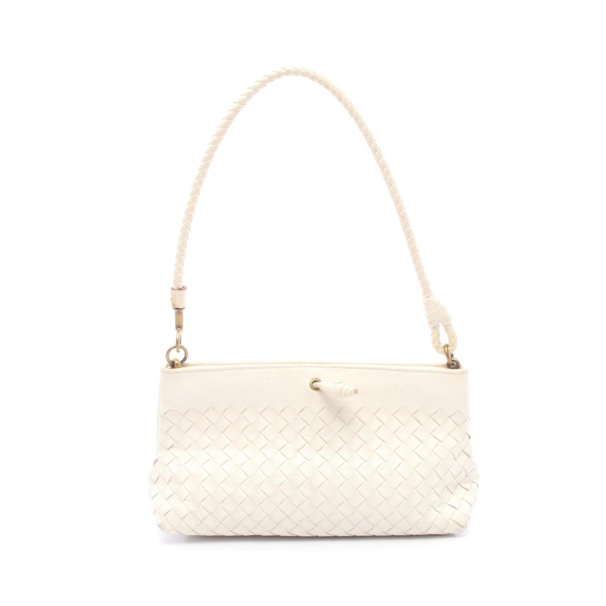 Bottega Veneta Intrecciato White Intrecciato Handbag Shoulder Bag (Pre-Owned)